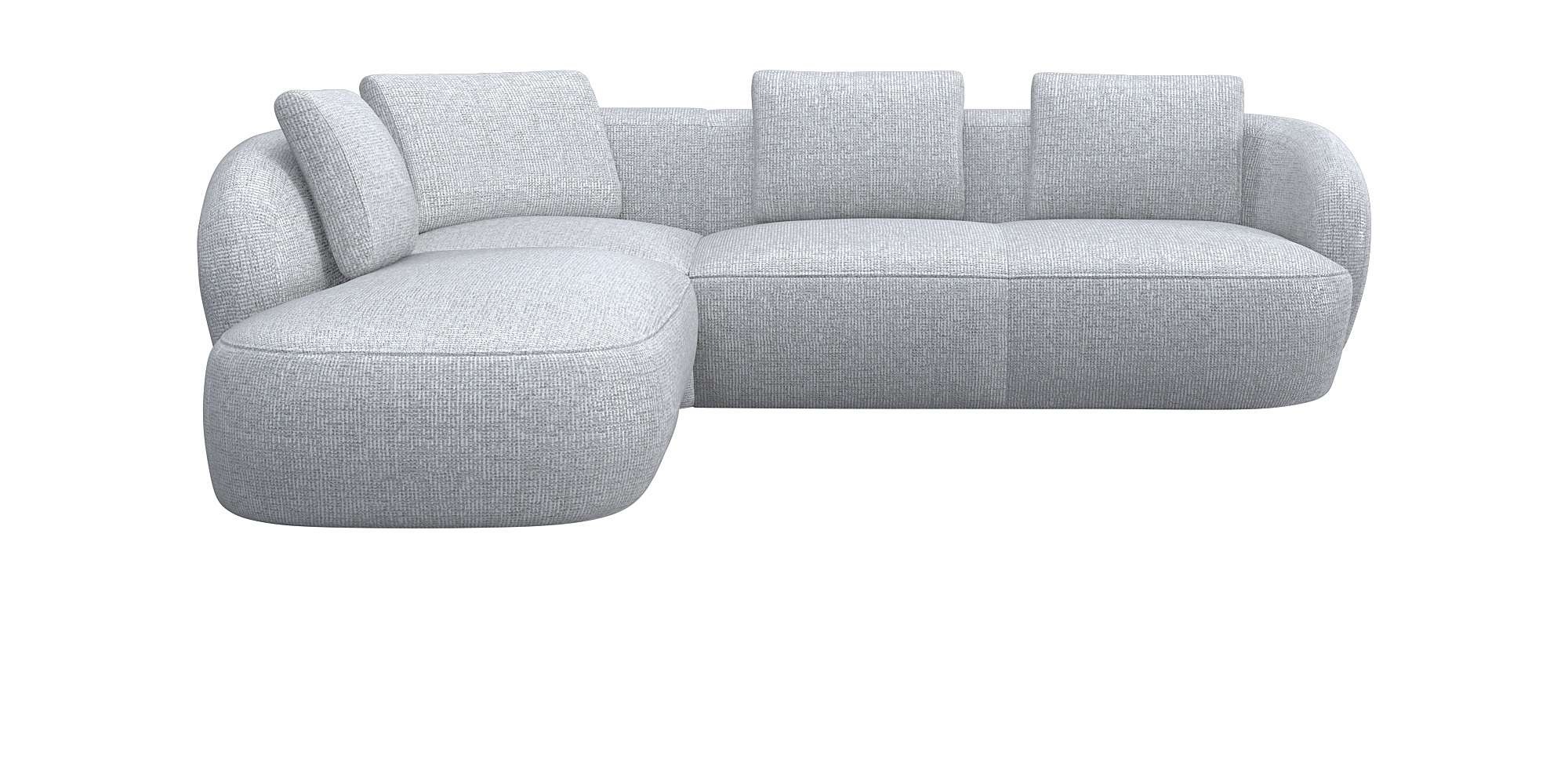 FLEXLUX Ecksofa »Torino, rund, L-Form, Sofa-Ecke mit Ottomane«, Modernes, o günstig online kaufen