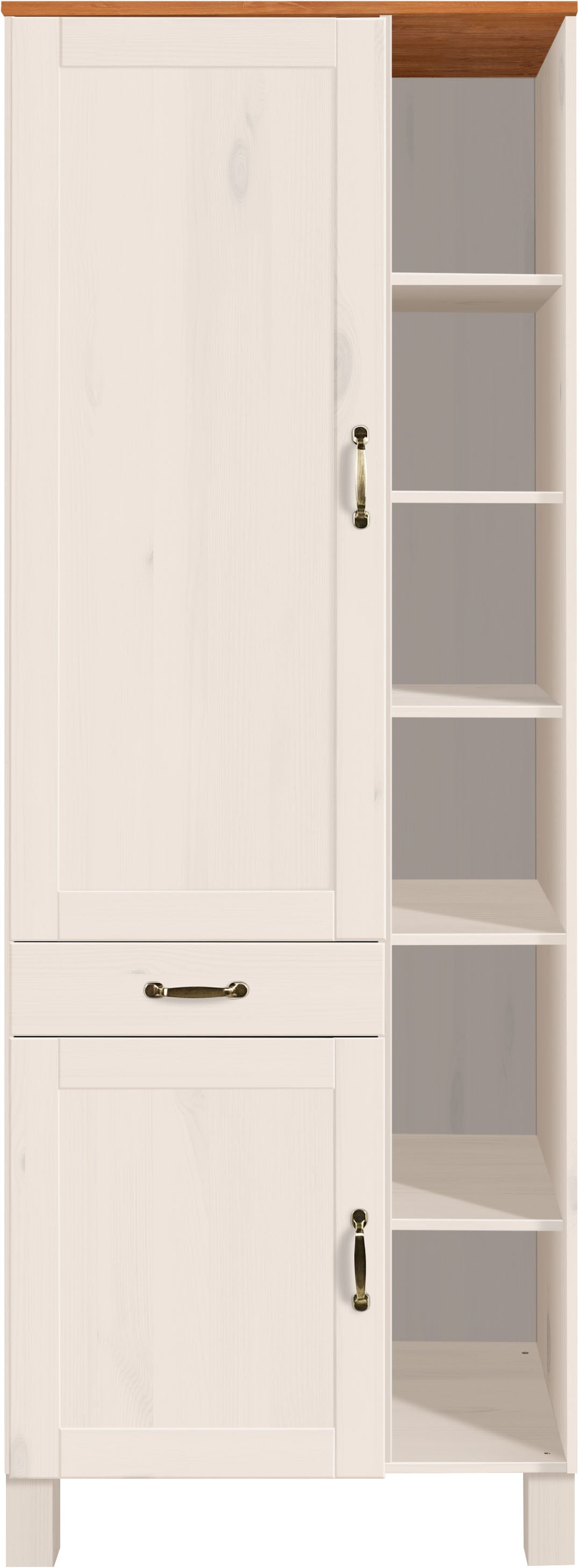 Home affaire Hochschrank »Alby« Breite 75 cm, 2 Türen, 1 Schubkasten, 6 offene Fächer