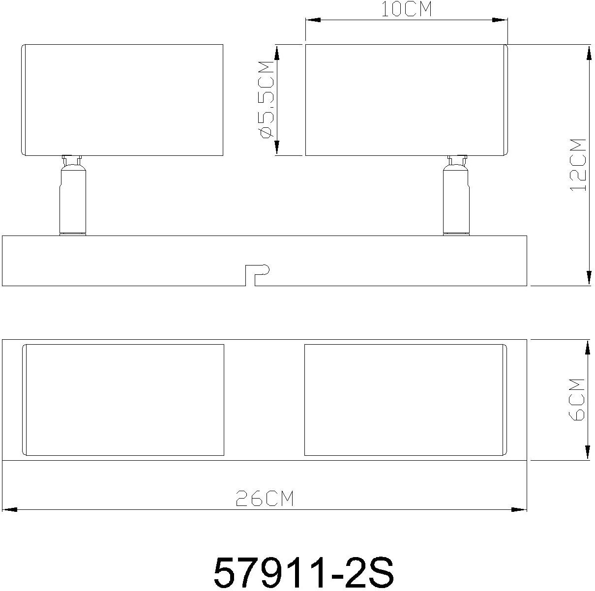 GLOBO LIGHTING LED Deckenstrahler »ROBBY«, 2 flammig, Leuchtmittel GU10 | ohne Leuchtmittel, geeignet für GU10-Fassung LxBxH: 260x100x120mm