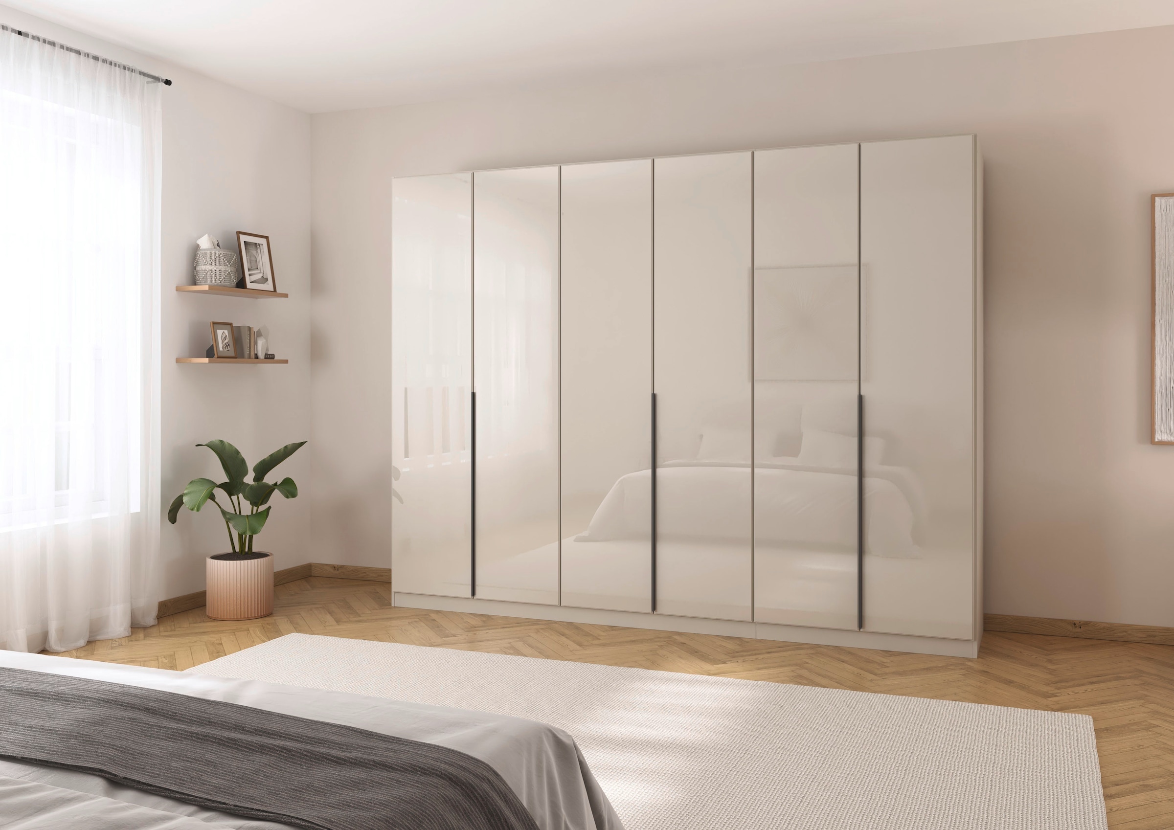 rauch Drehtürenschrank »Kleiderschrank Kleiderschränke Schrank Garderobe AGORDO mit Glasfront«, (in zwei Griff-Farben), durchdachte Innenausstattung, in 6 Breiten und 2 Höhen MADE IN GERMANY
