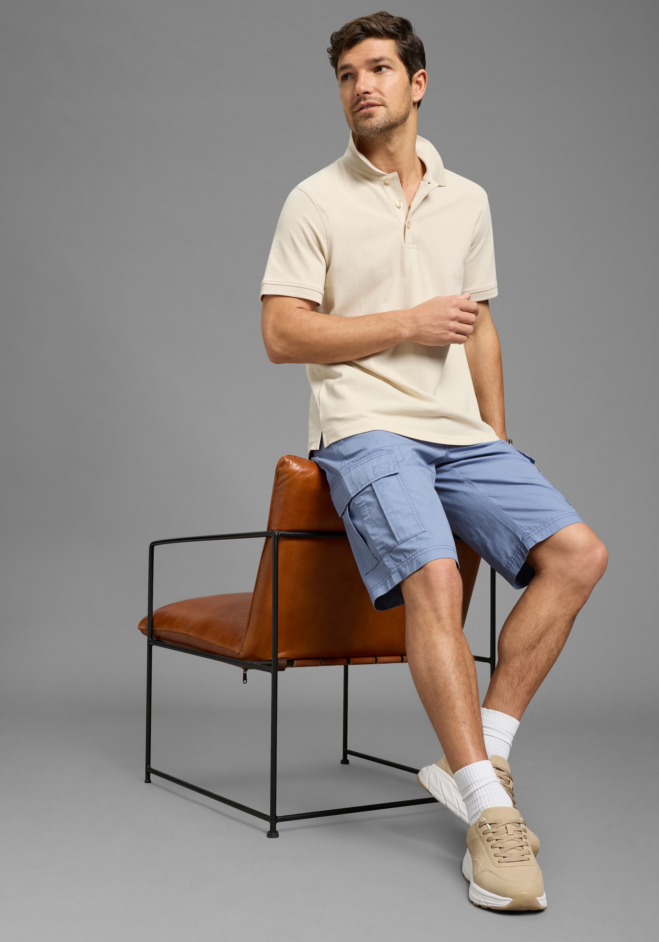 Man's World Poloshirt Kurzarm,  lockere Passform,  unifarben