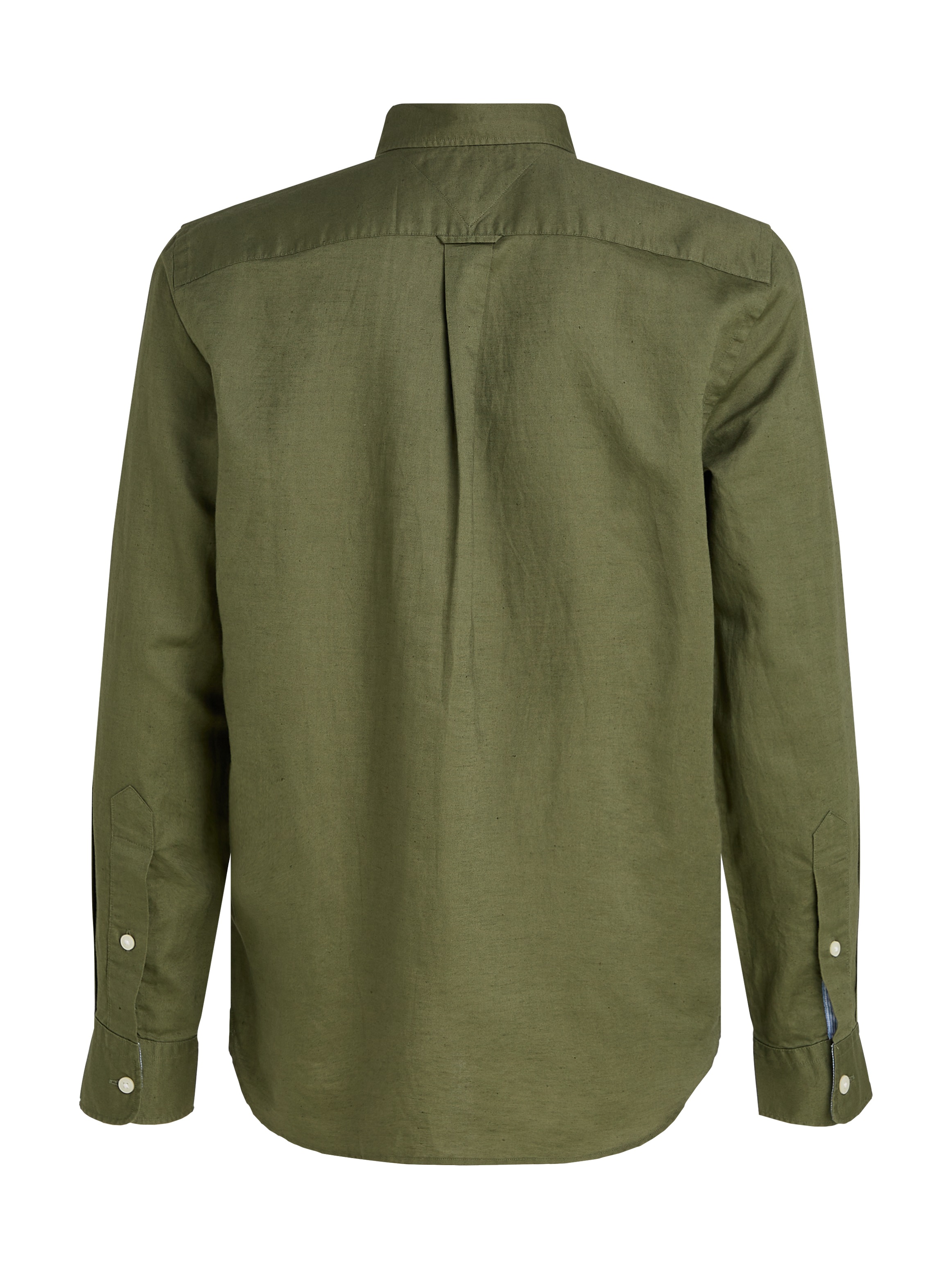 Tommy Hilfiger Langarmhemd »LINEN BLEND SOLID RF SHIRT«, mit Button-down-Kragen