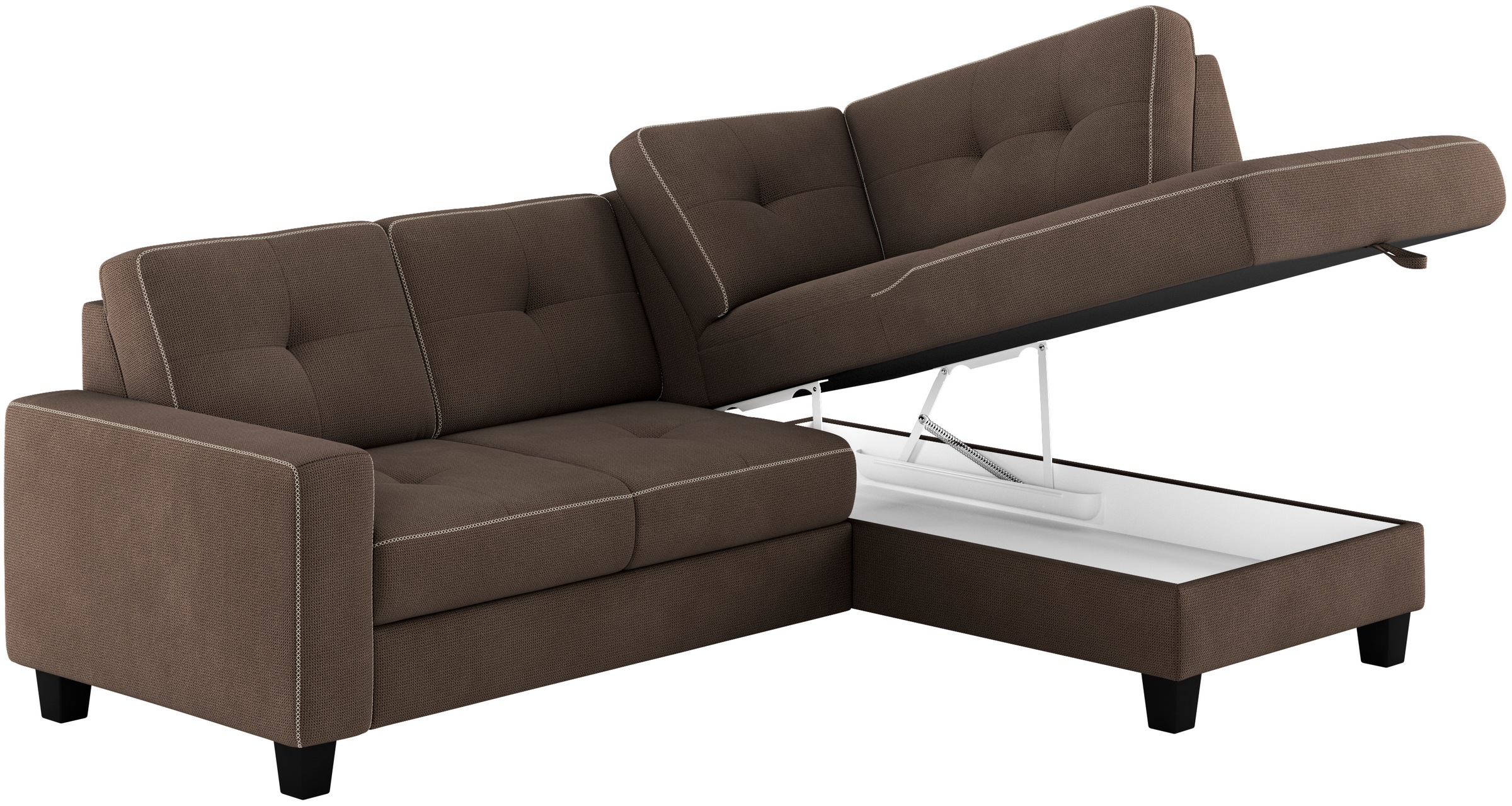 Places of Style Ecksofa »Varese«, Kreuznaht in beige