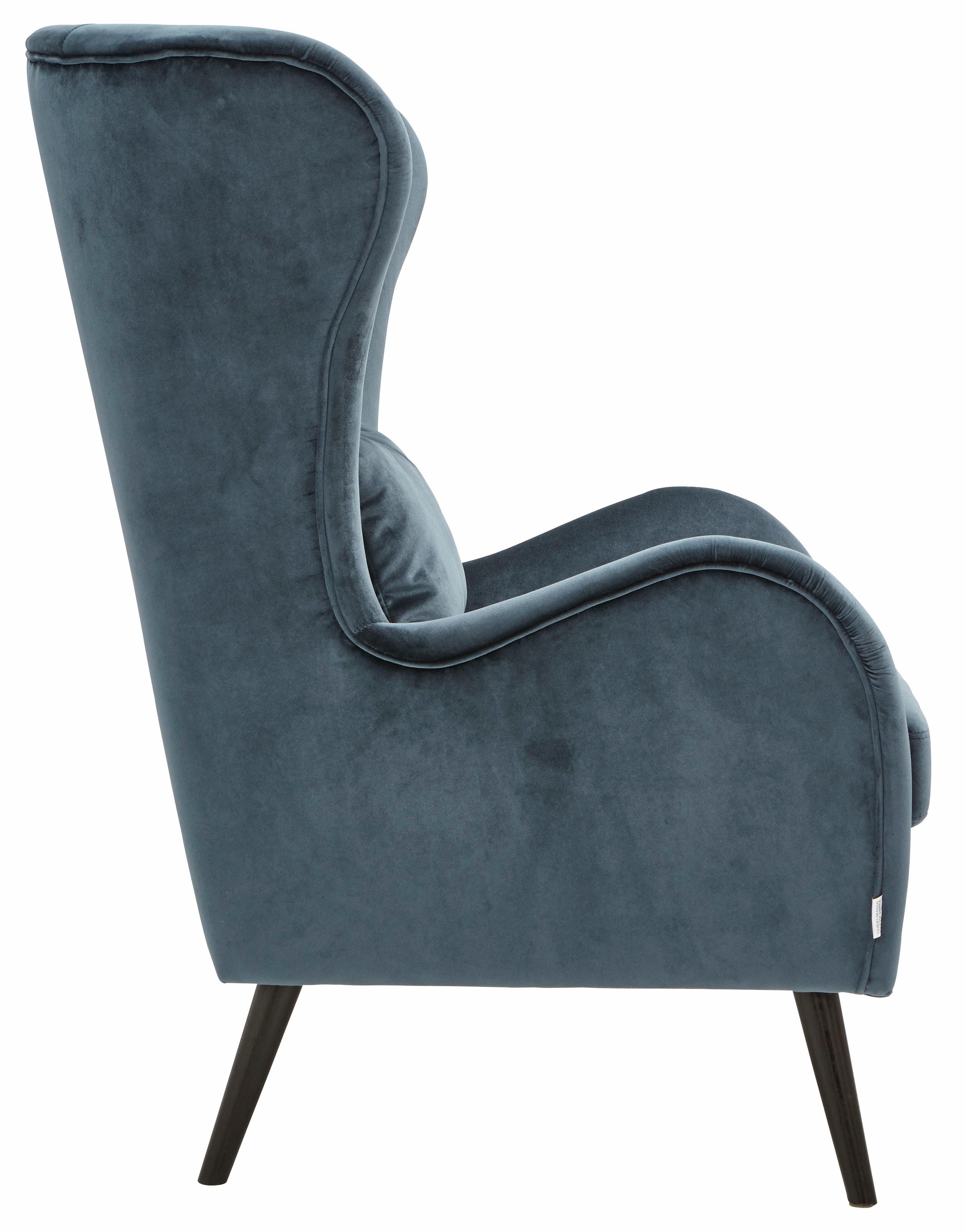 Guido Maria Kretschmer Home&Living Sessel »Salla auch in Fellimitat und Feincord, viele Bezugsarten, Ohrensessel«, wahlweise mit oder ohne Hocker; großer Sessel: Maße B/T/H: 78/94/118cm