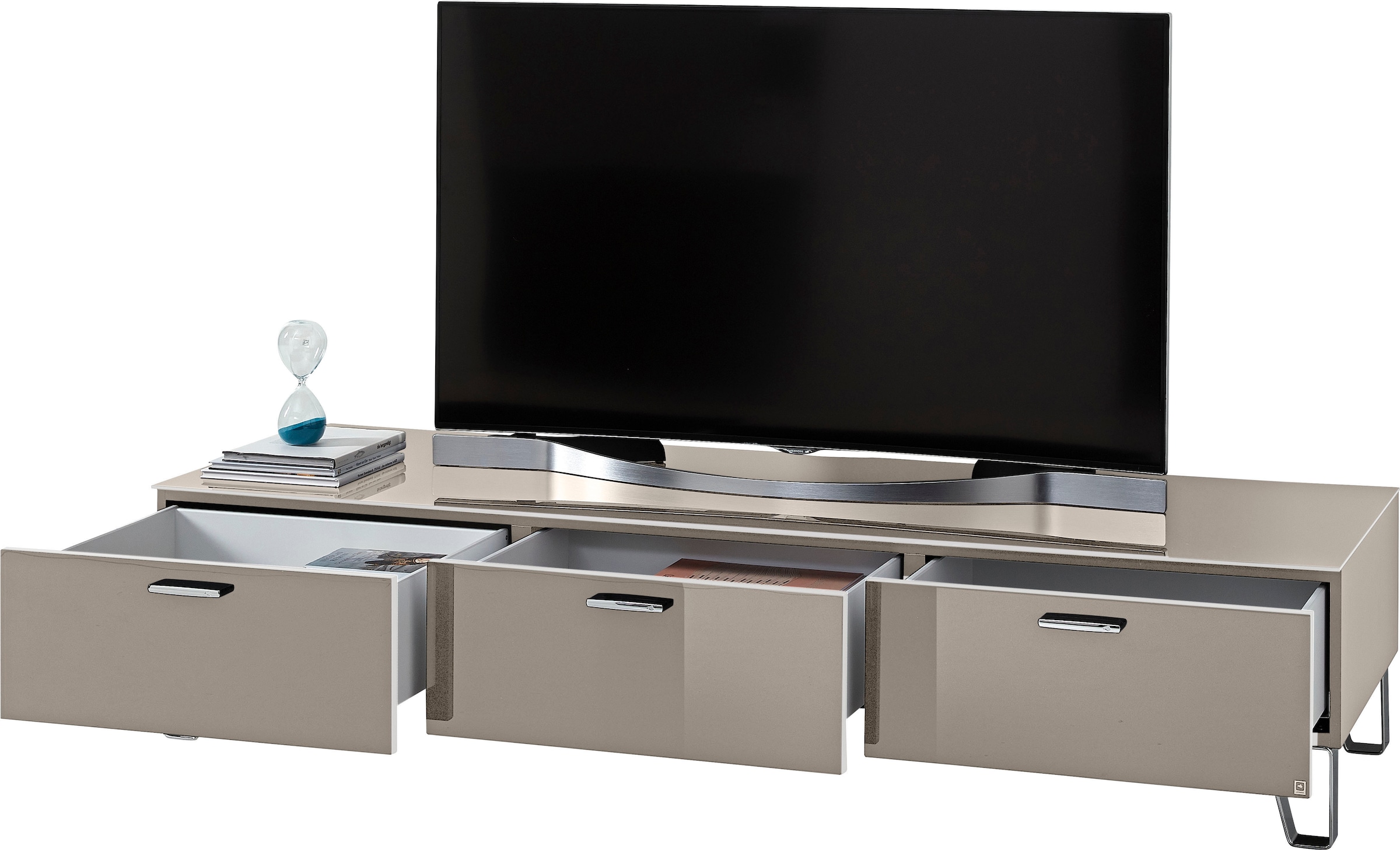 LEONARDO TV-Bank »Cube«, mit Sicherheitsglas und edlem MDF Holz, Breite 189 cm