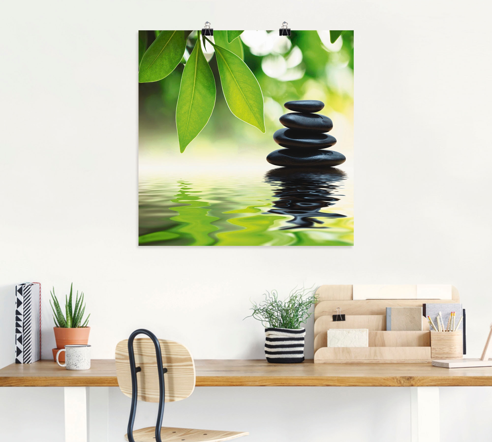 Artland Wandbild »Zen Steinpyramide auf Wasseroberfläche«, Zen, (1 St.), als Leinwandbild, Poster, Wandaufkleber in verschied. Größen
