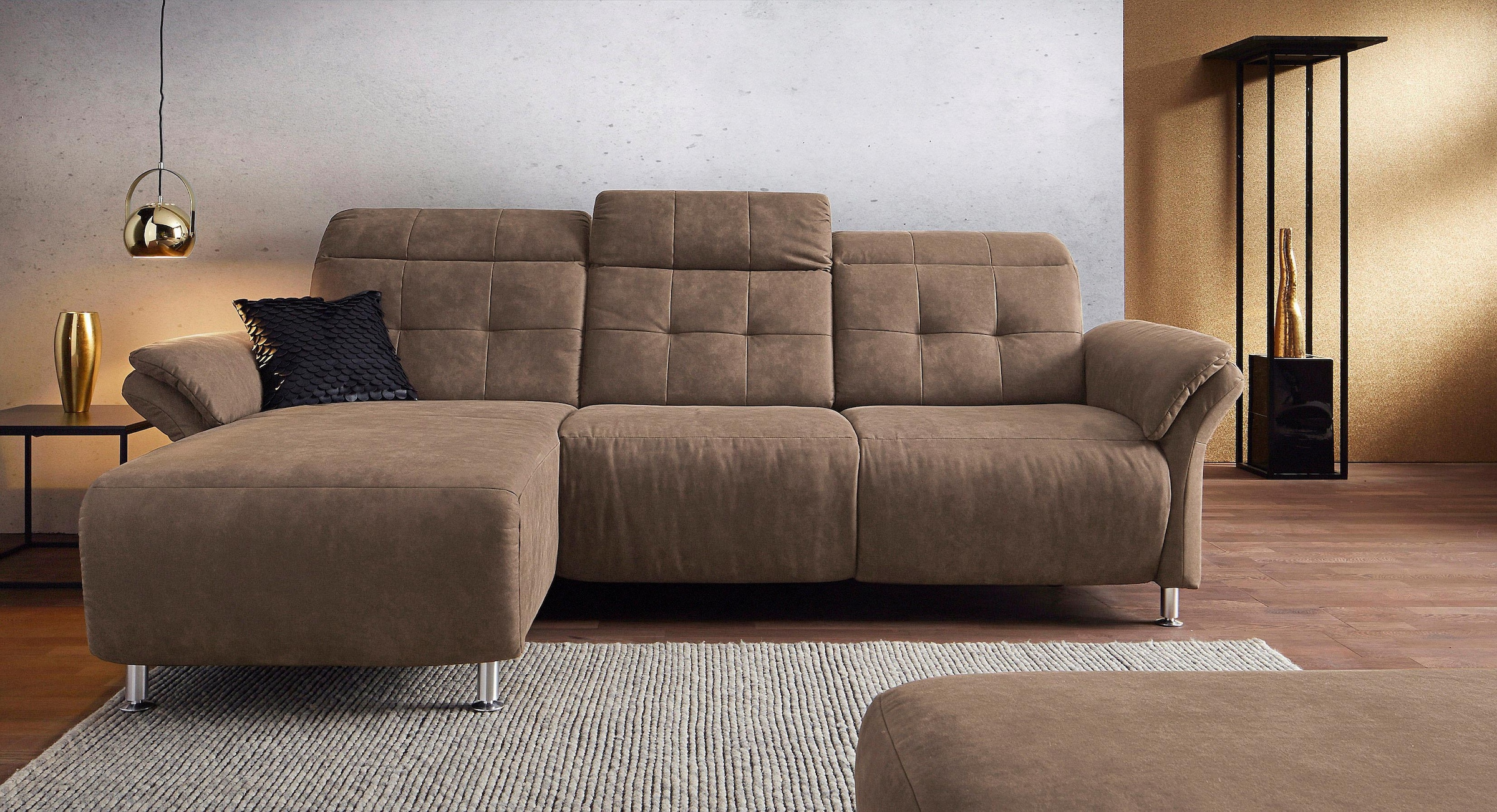 Home affaire Ecksofa »Manhattan L-Form« 2 Sitze mit elektrischer Relaxfunkt günstig online kaufen