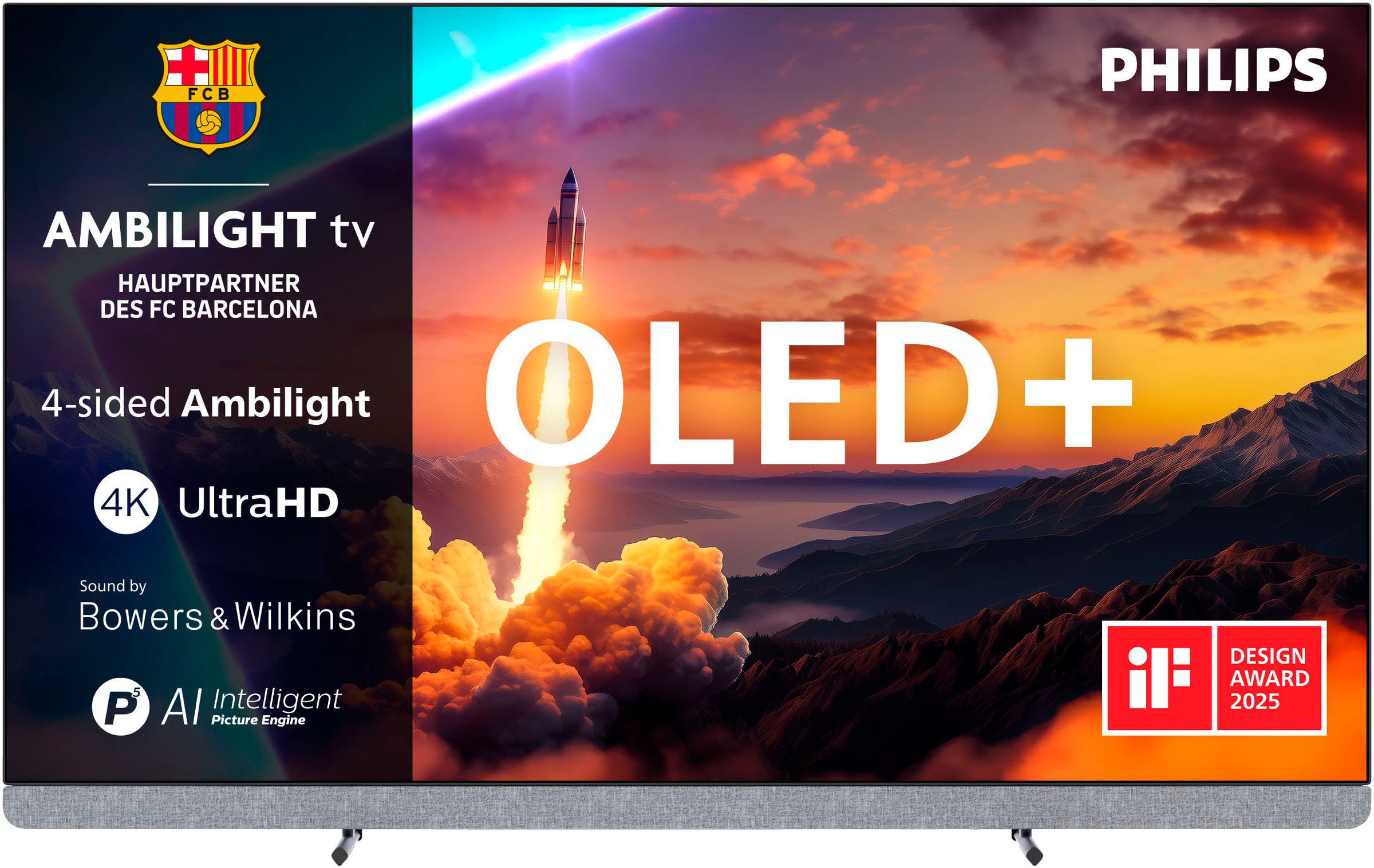 PHILIPS OLED-Fernseher »65OLED910/12« 164 cm/65 ′′ Smart-TV grau Helles OLED META-Panel