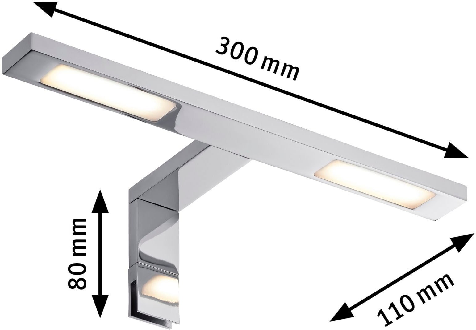 Paulmann Spiegelleuchte »LED Galeria Spiegel- und Aufschrankleuchte Double Hook 2x3,2W Chrom«, 2 flammig, LED Galeria Spiegel- und Aufschrankleuchte Double Hook 2x3,2W Chrom