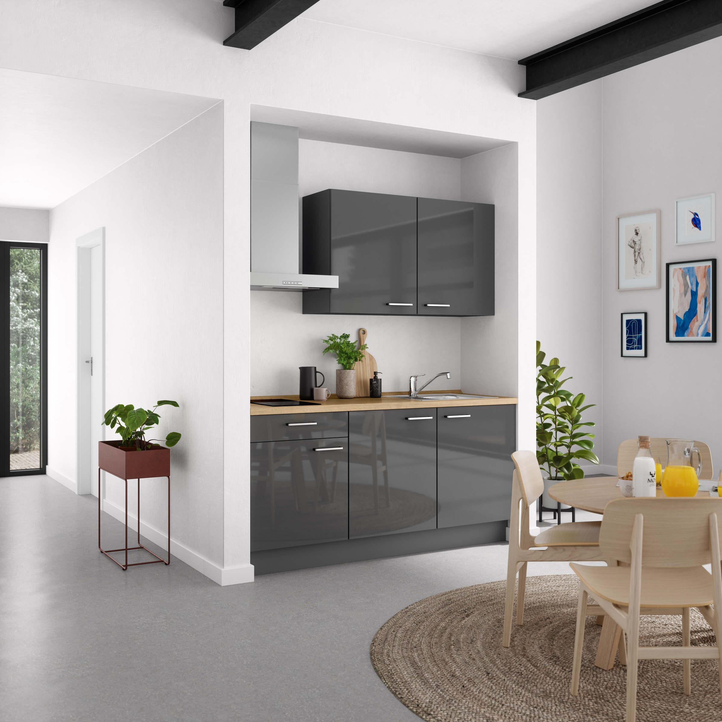 nobilia® Küchenzeile »"Flash I"« vormontiert, Ausrichtung wählbar, Breite 180 cm, wahlw. mit E-Geräten