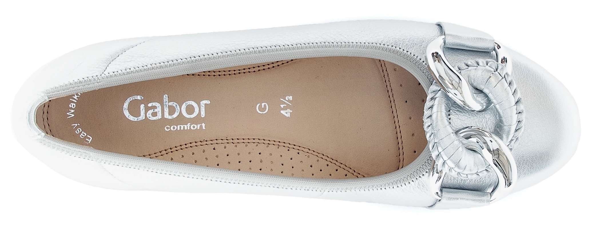 Gabor Ballerina »FLORENZ«, Keilabsatz, Businessschuh, Halbschuh, Schlupfschuh mit Zierkette
