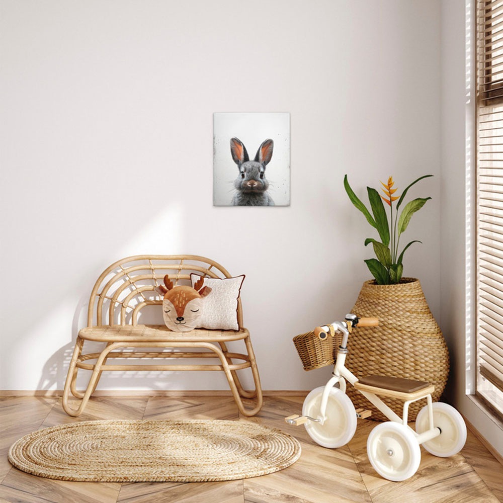 A.S. Création Leinwandbild »Black Baby Bunny - Wandbild Weiß Grau Keilrahme günstig online kaufen