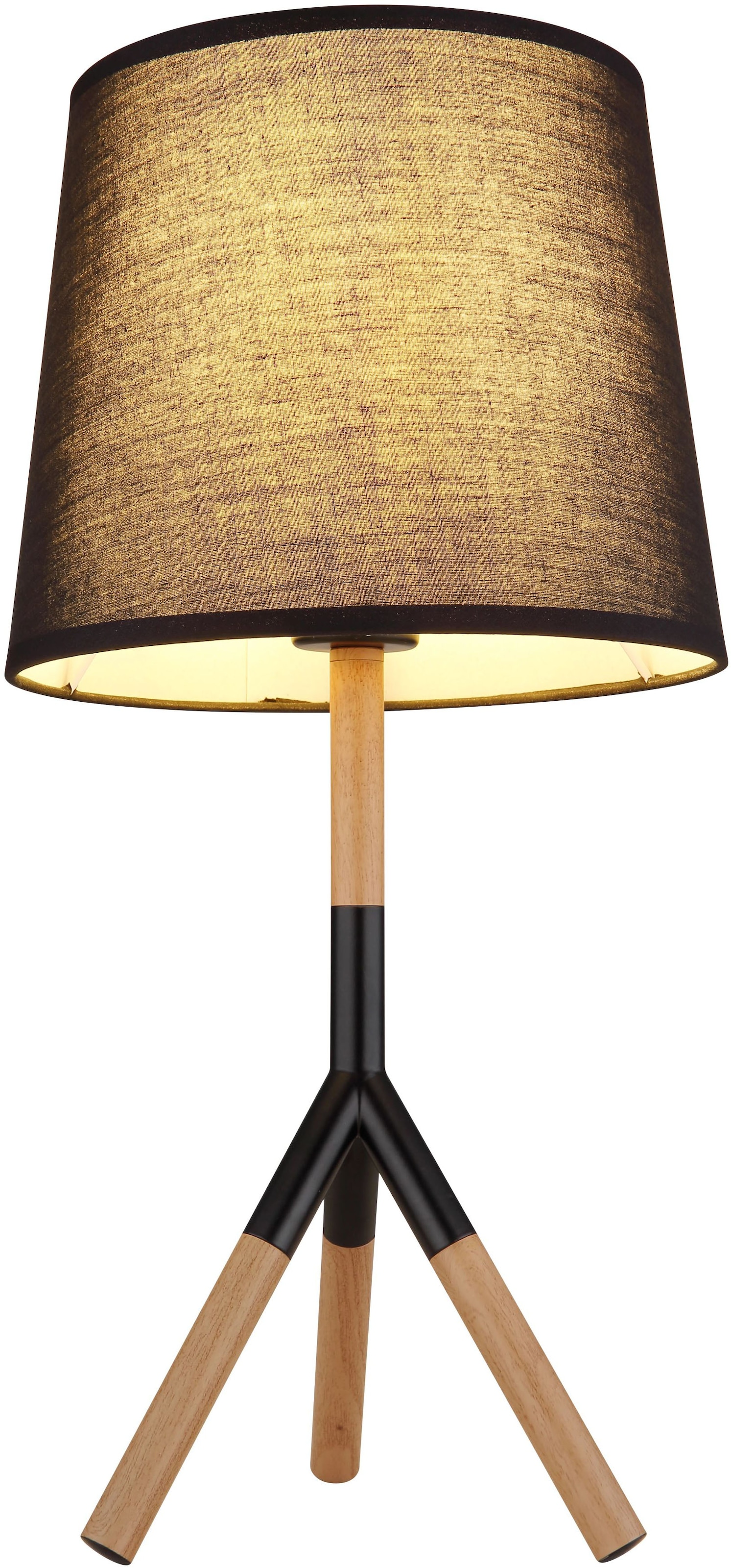 GLOBO LIGHTING LED Tischleuchte »KIKKI«, 1 flammig, Leuchtmittel E27 | ohne Leuchtmittel, zylindrischer Sockel und halbrunden Schirm