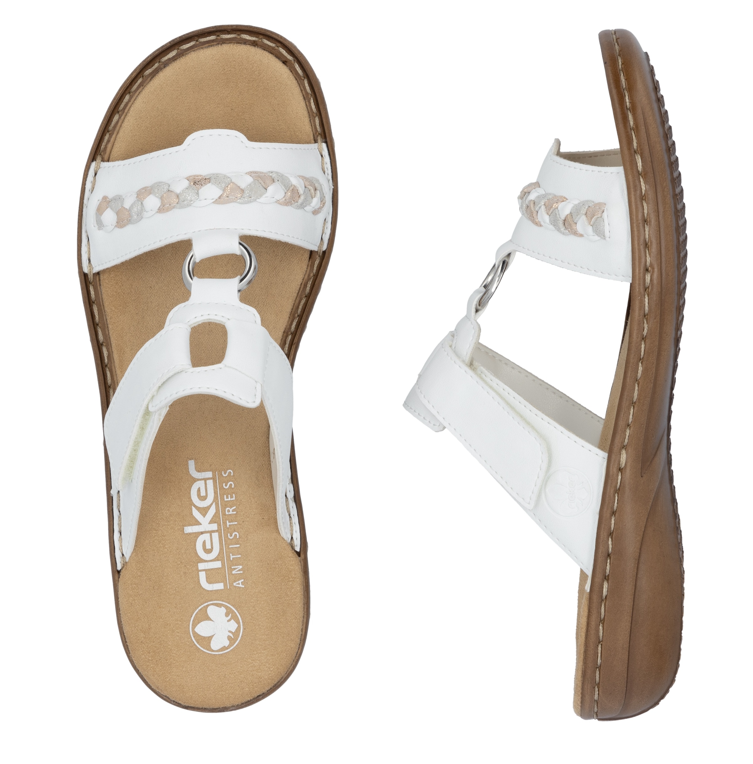 Rieker Pantolette, Keilabsatz, Sommerschuh, Schlappen in sommerlicher Optik