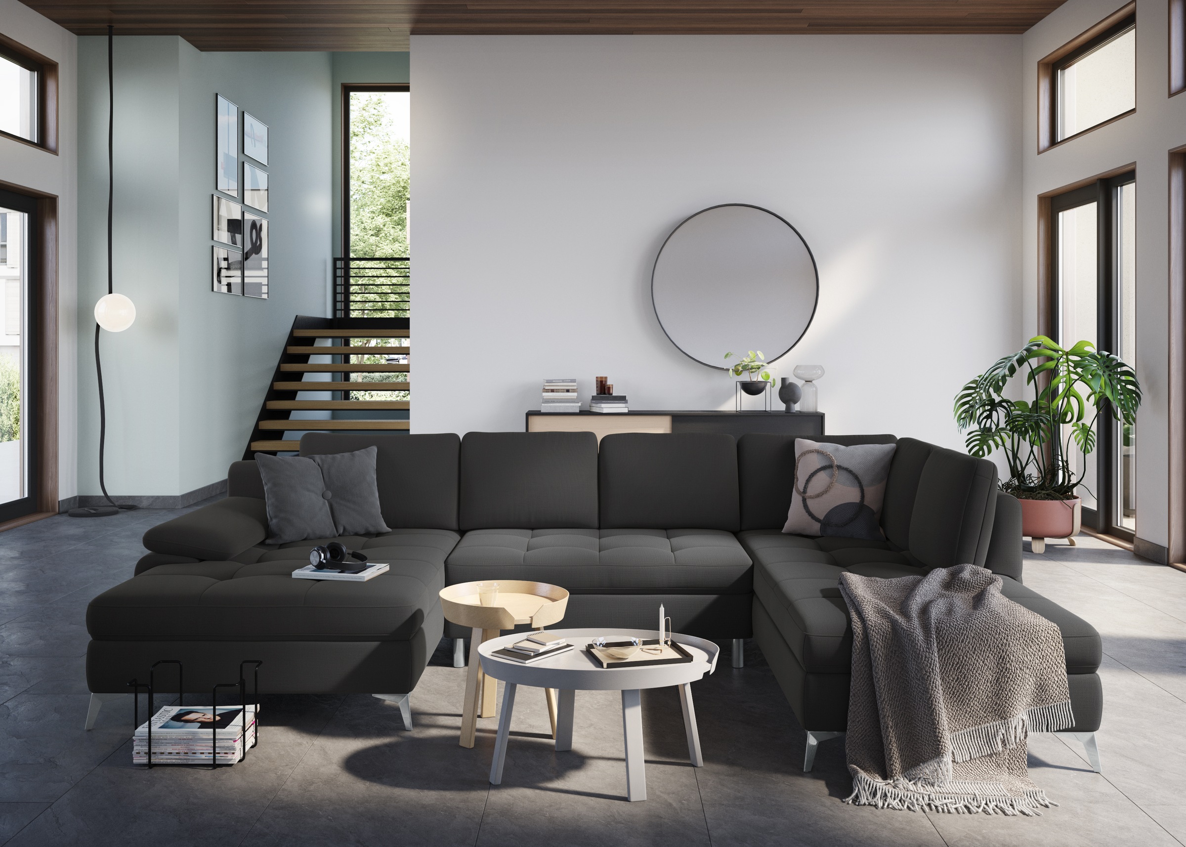 sit&more Wohnlandschaft »Latigo U-Form« mit Recamiere, wahlweise mit Bettfu günstig online kaufen