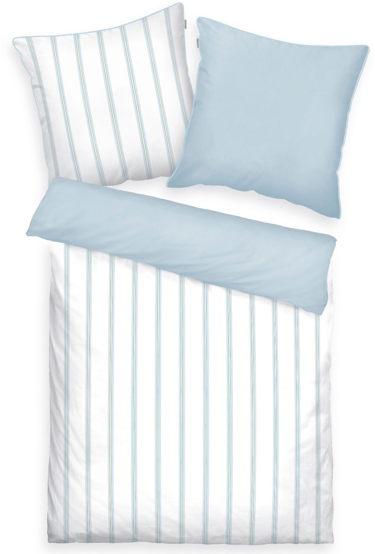 TOM TAILOR HOME Bettwäsche »CLASSIC SATIN STRIPES in Gr. 135x200cm oder 155x220cm«, new bedroom, farbige Paspel am Kissen