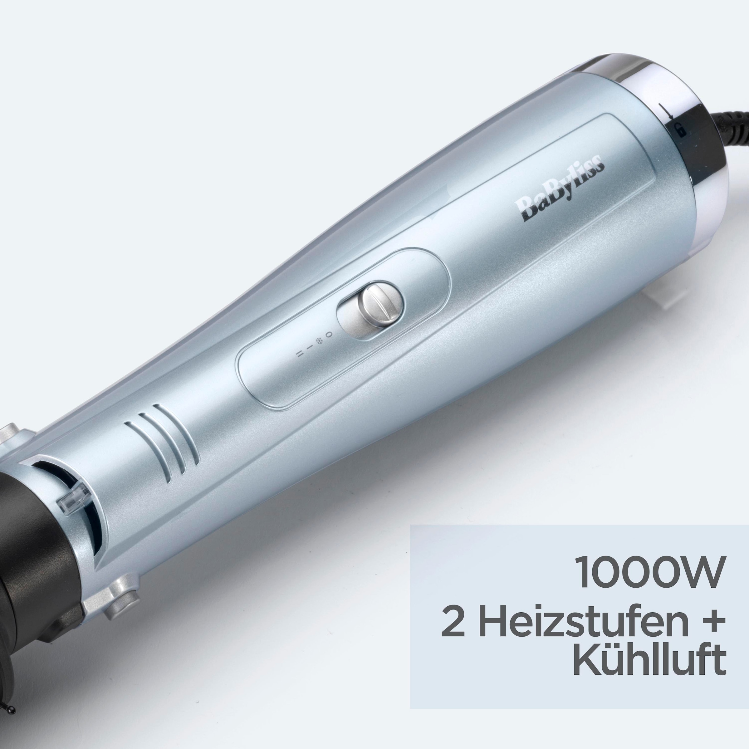 BaByliss Warmluftbürste »BaByliss Hydro Fusion Smooth & Shape 4-in-1 Warmluftbürste, AS774E« 4 Aufsätze Rundbürstenföhn mit Dual-Ionen für Anti-Frizz & 4 Aufsätzen, 1000W