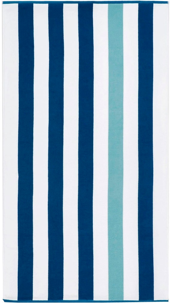Strandtuch »BEACH CABANA STRIPE« 90x180 cm blau Frottiervelours, Obermaterial: 100% Baumwolle B/L: 90cmx180cm, 1 Stk., Frottiervelours