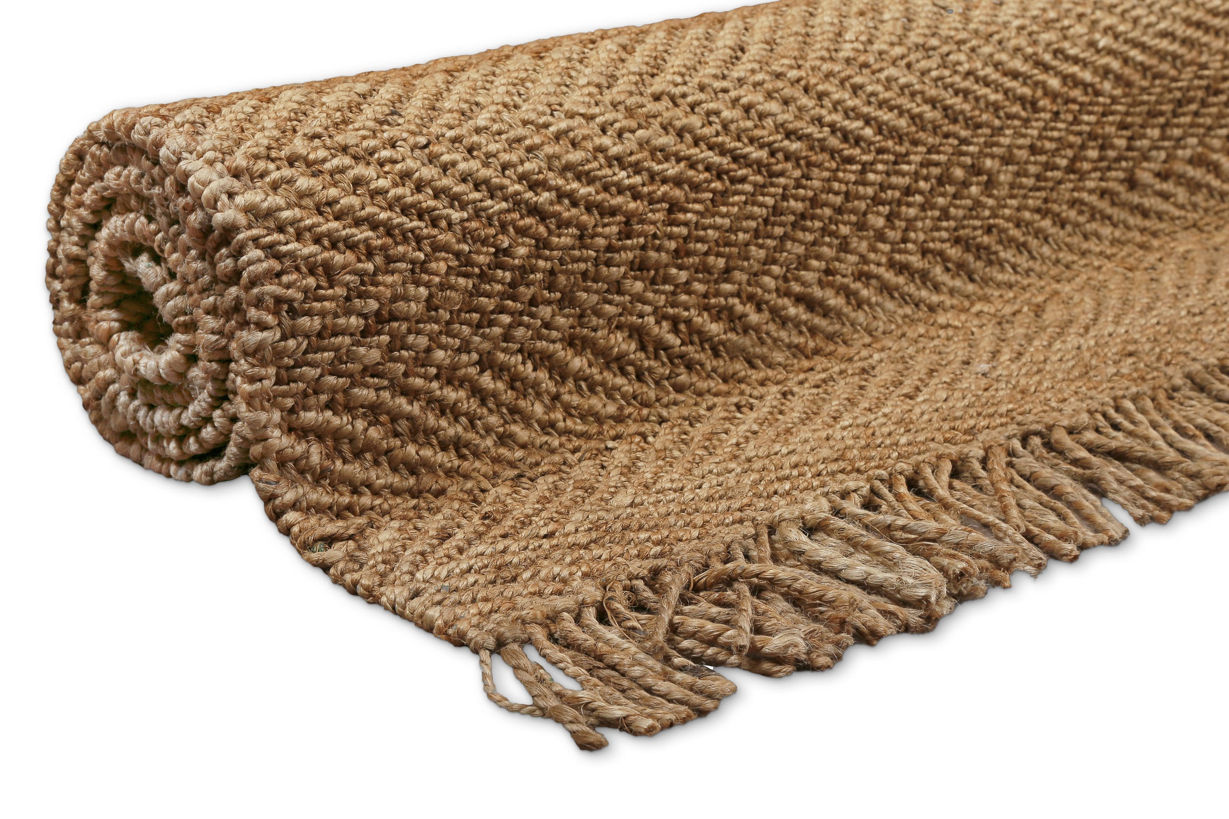 Green Looop Teppich »Dhurry«, rechteckig, 12 mm Höhe, handgewebt, robust, strapazierfähig, Jute, Natur, Wohnzimmer