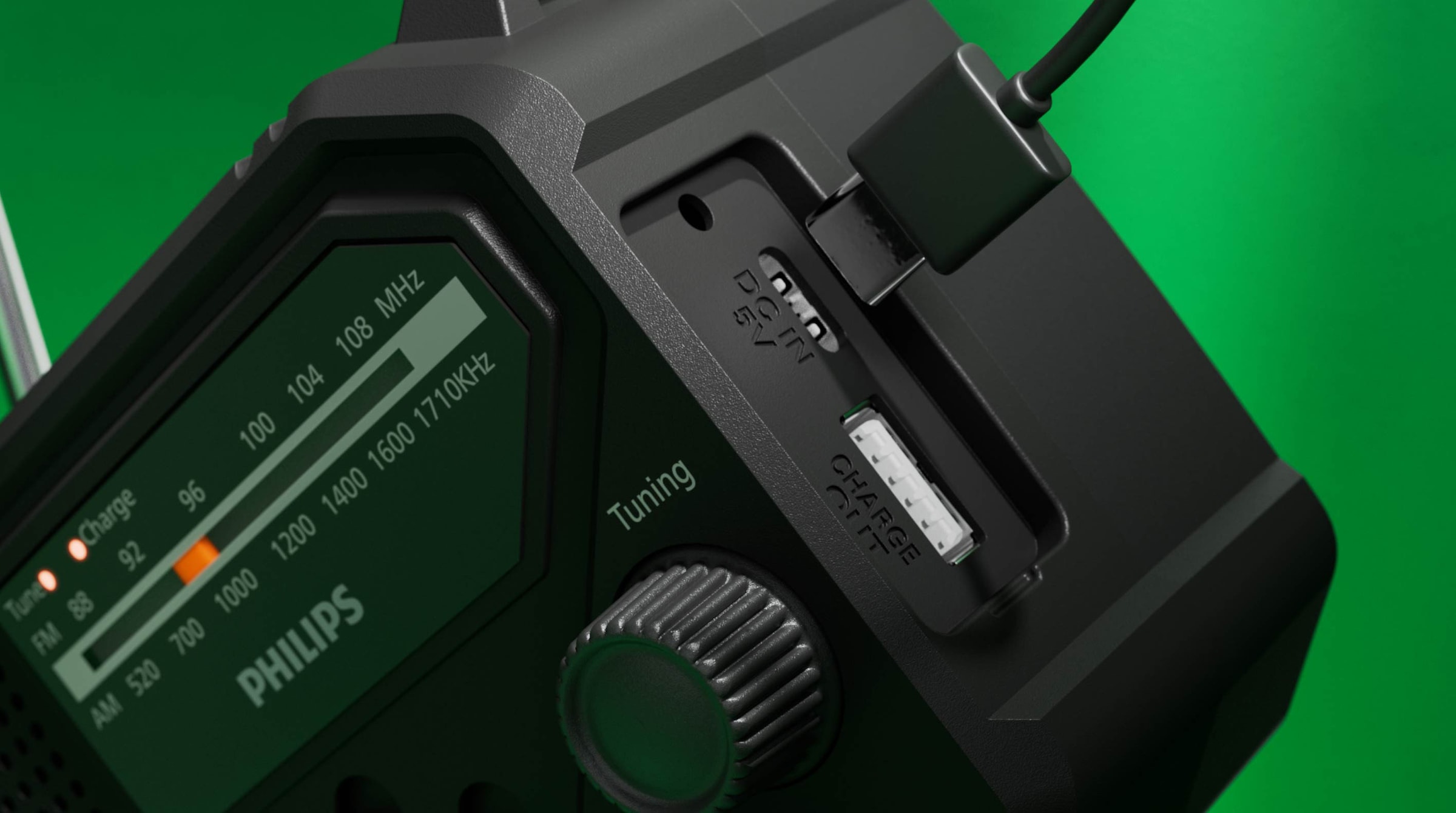 Philips Notfallradio »TAR1609/00« ( AM-Tuner | FM-Tuner 1 W) Kurbelradio, LED-Leuchte, lauter SOS-Alarm mit Blinkleuchte, USB-A