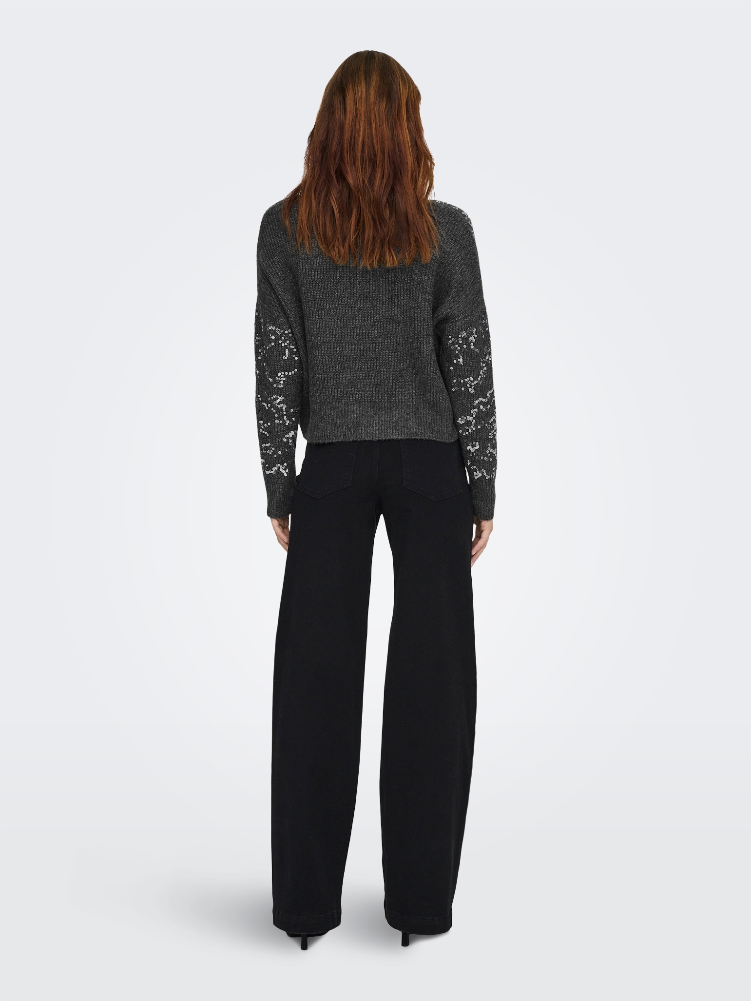 ONLY Rundhalspullover »ONLALTA LS SEQUIN O-NECK KNT«