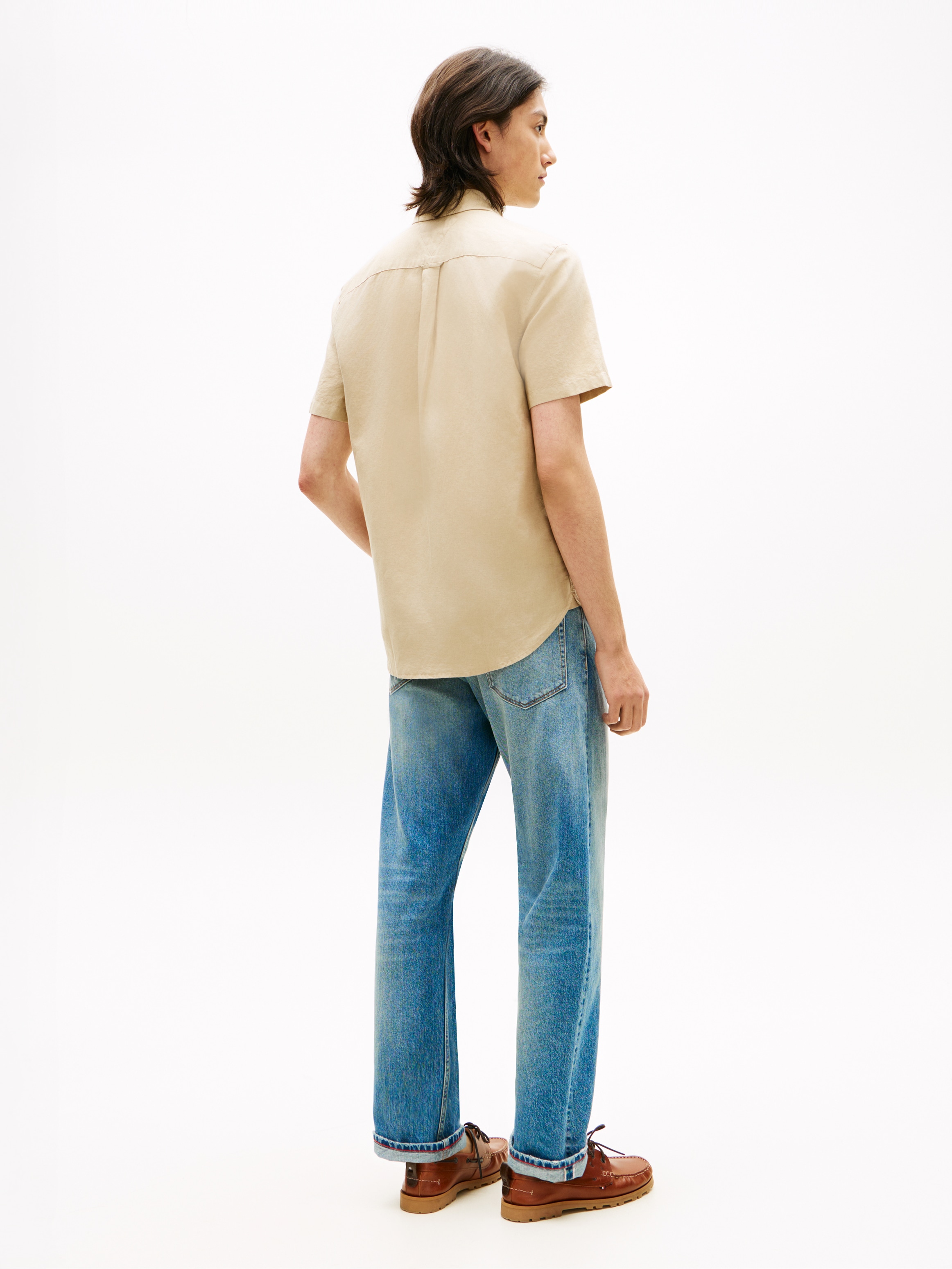 Tommy Hilfiger Kurzarmhemd »LINEN BLEND SOLID«