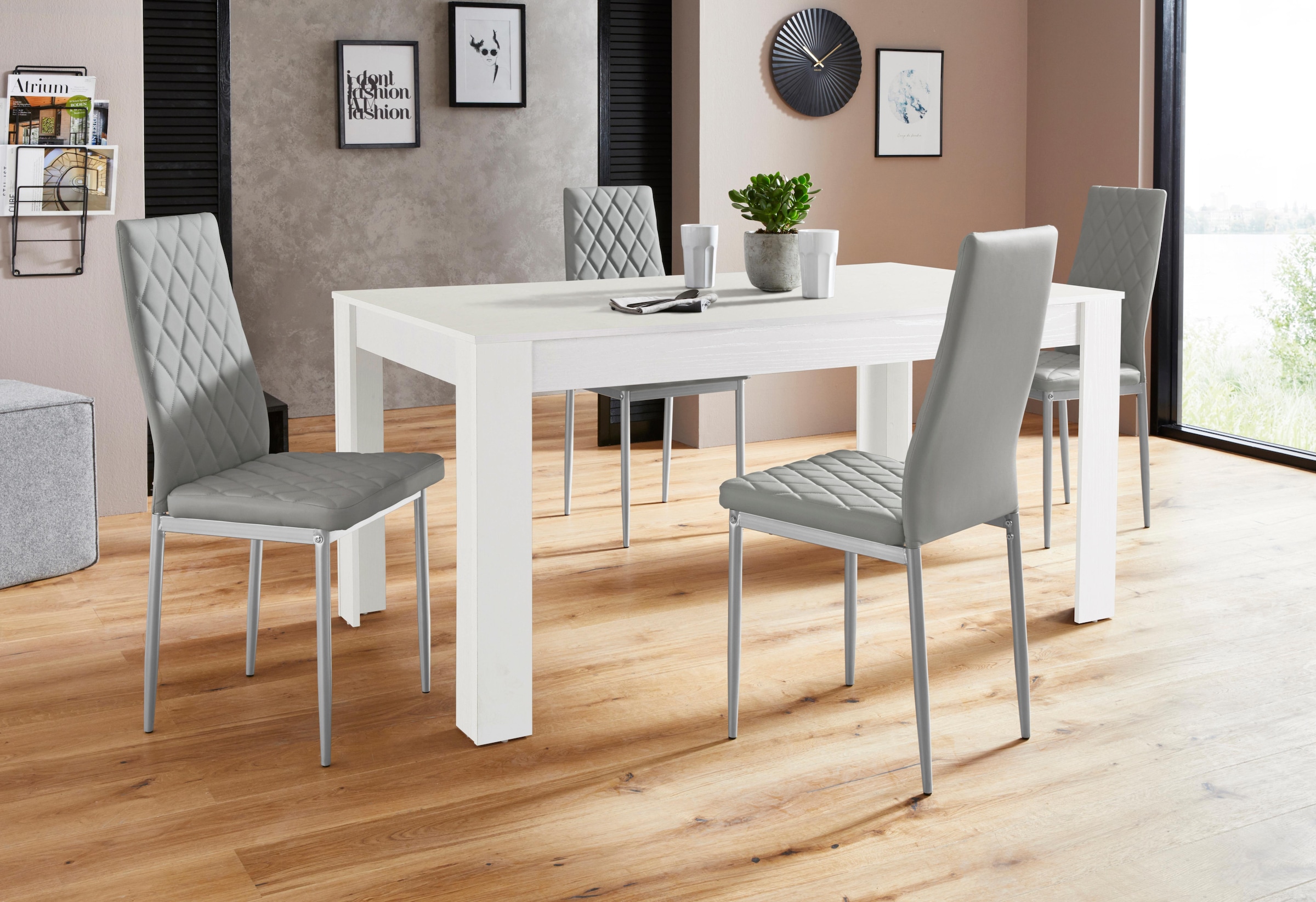 INOSIGN Essgruppe »Lynn160/Brooke« Set, 5 Stk. tlg. Tisch mit 4 Stühlen günstig online kaufen