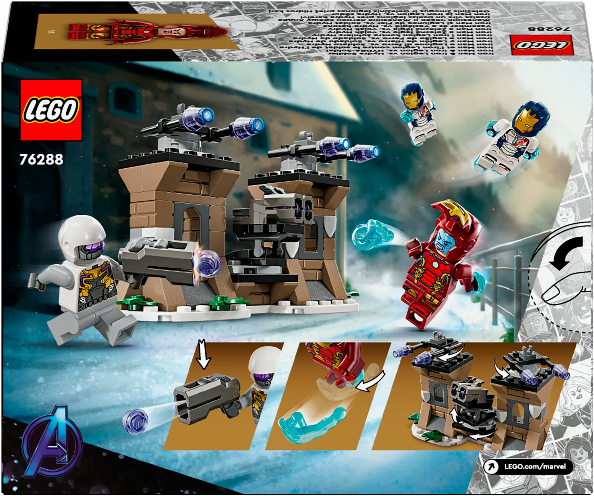 LEGO® Konstruktionsspielsteine »Iron Man & Iron Legion vs. HYDRA-Soldat (76288), LEGO Super Heroes«, (135 St.), Made in Europe