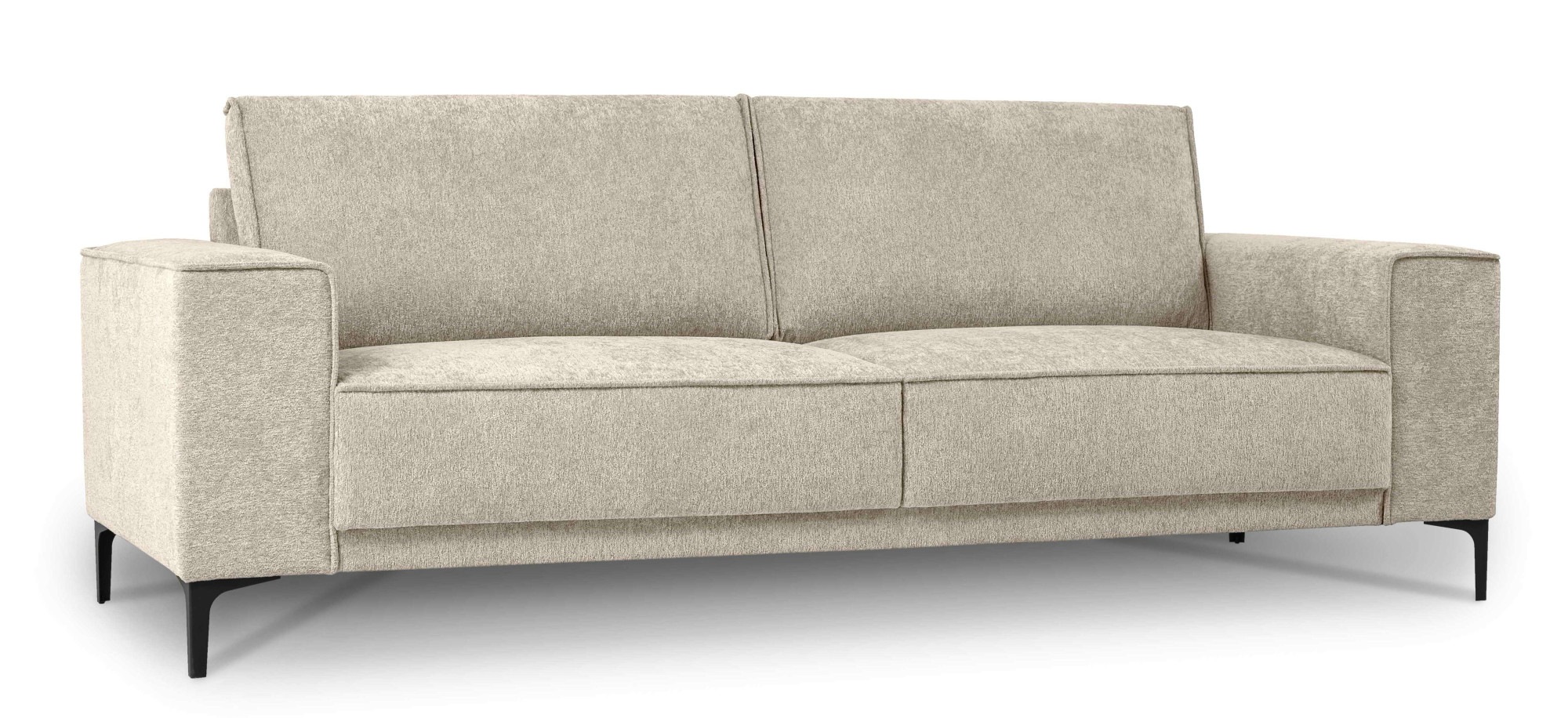 Places of Style 3-Sitzer »3er Sofa Oland, Struktur, Flachgewebe, Luxus-Microfaser, Boucle«, 224 cm, Wellenunterfederung, Skandi-Design, Metallfüße