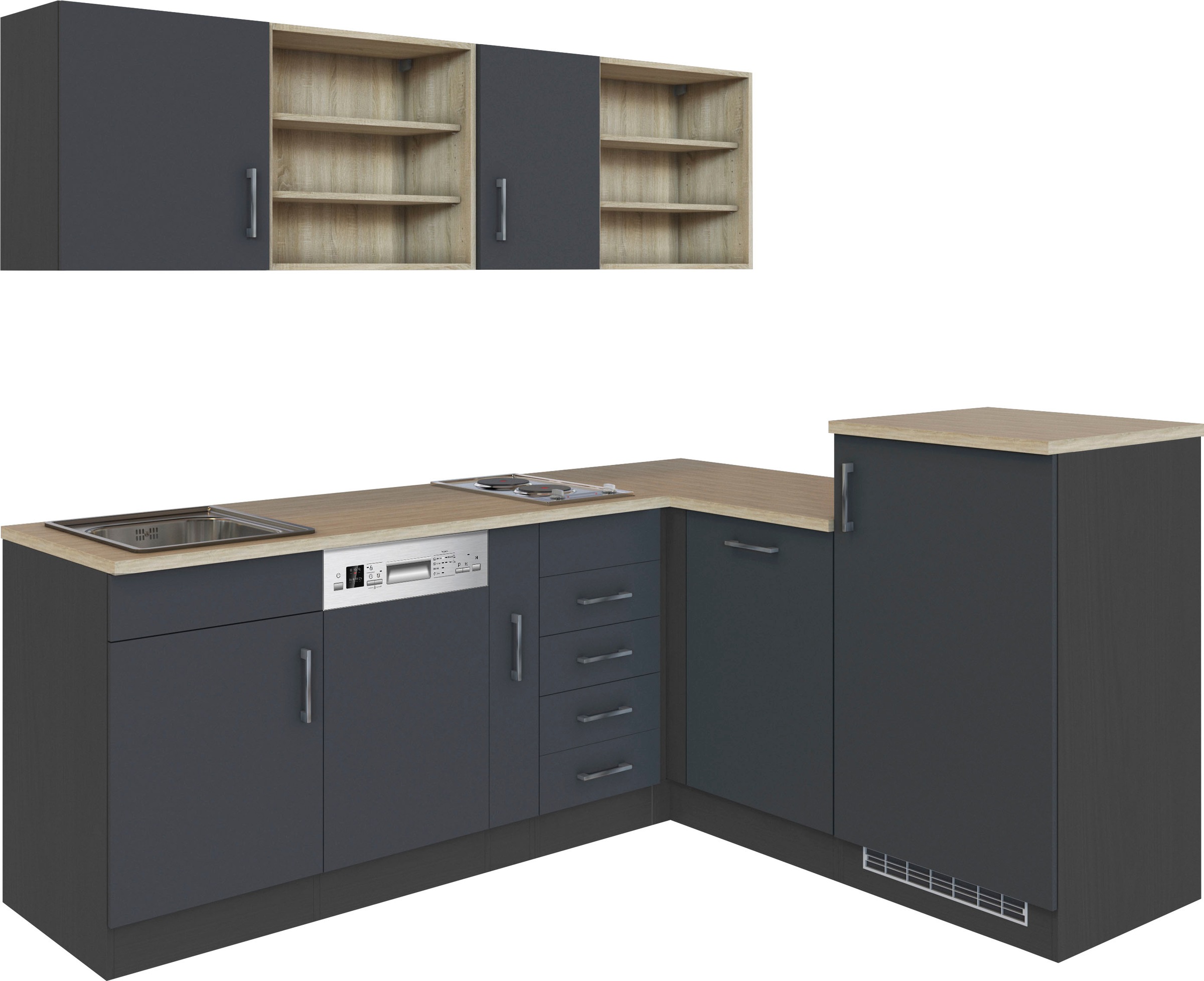 KOCHSTATION Küche »KS-Mali« Stellbreite 210/170 cm, mit E-Geräten günstig online kaufen