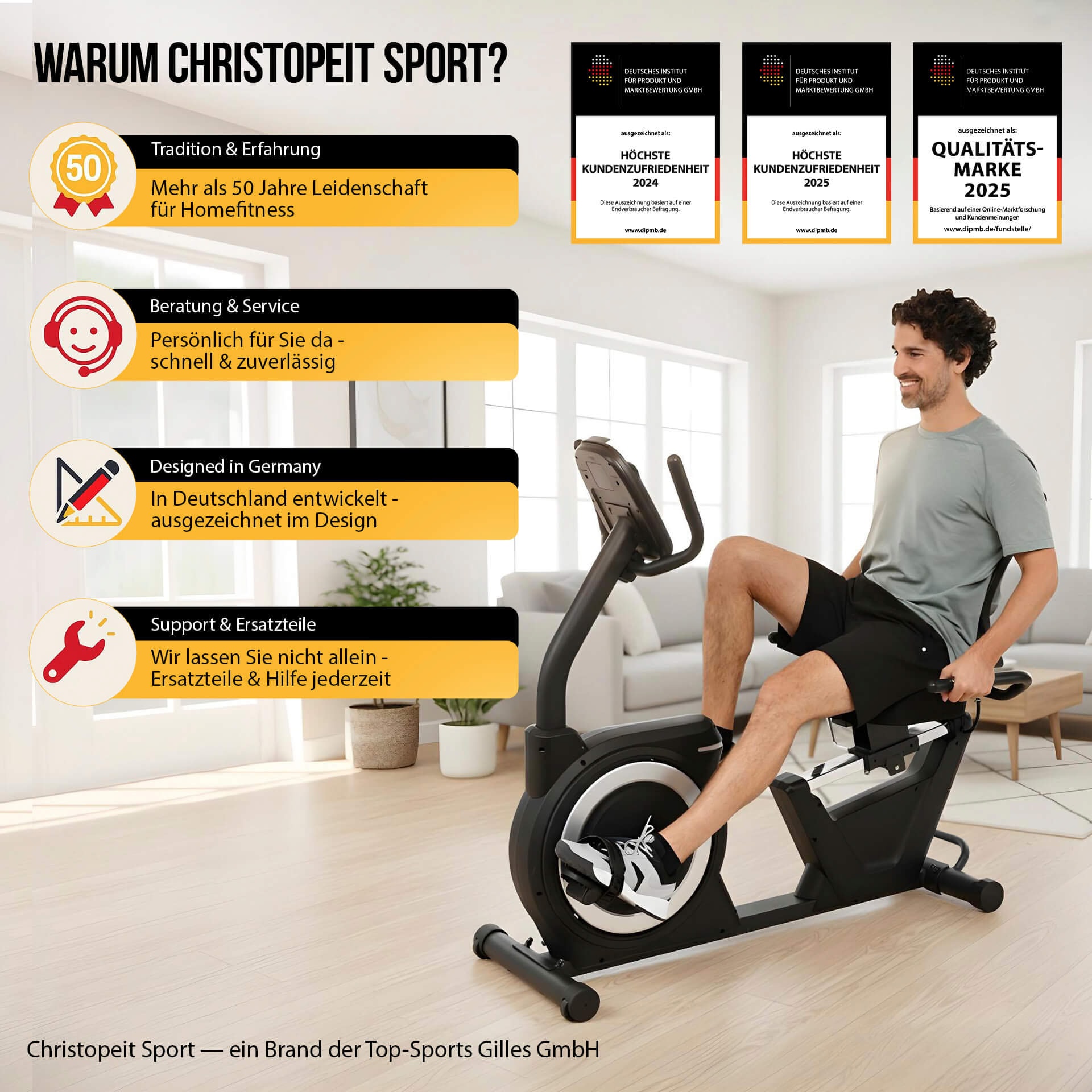 Christopeit Sport® Liege-Ergometer »Sitz-Ergometer RS 4000« 150 kg max. Benutzergewicht, Fahrrad, 32 Widerstandsstufen