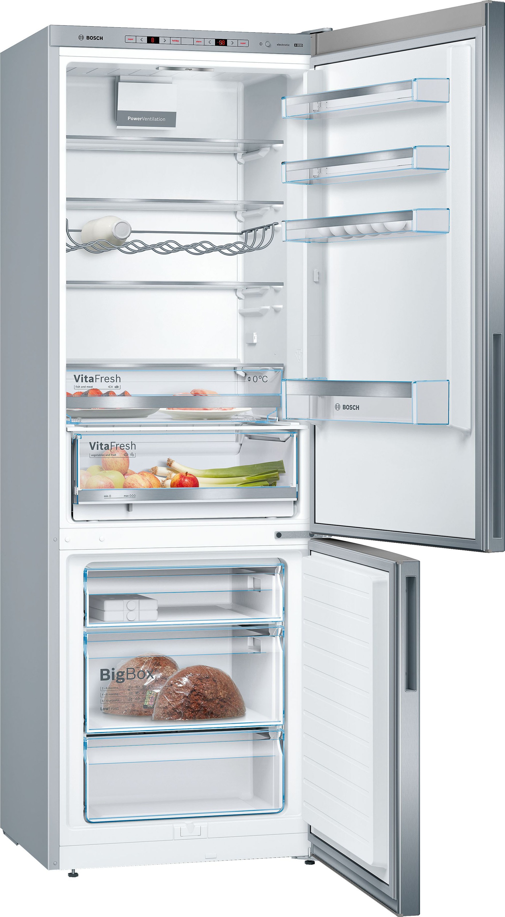 BOSCH Kühl-/Gefrierkombination »KGE49AICA«, XXL Fassungsvolumen von 419 l günstig online kaufen