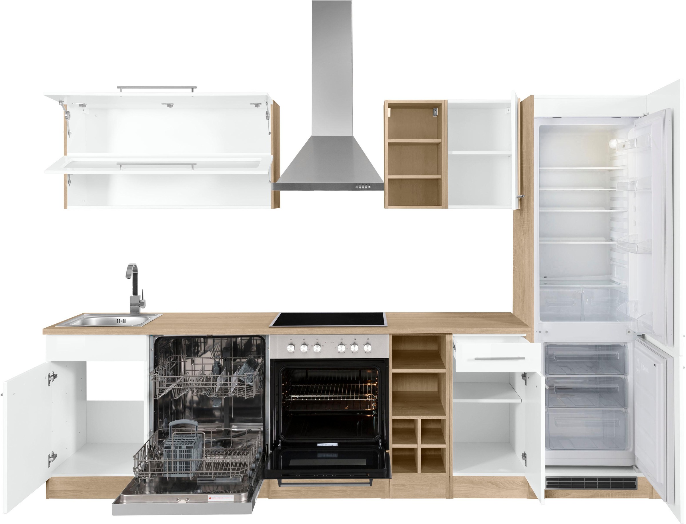 KOCHSTATION Küchenzeile »KS-Eton«, mit E-Geräten, Breite 300 cm