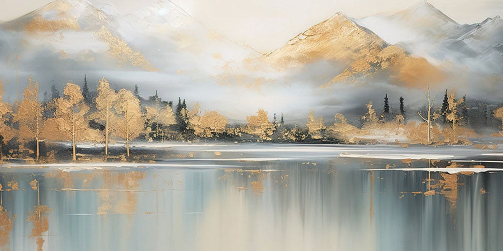 Bönninghoff Leinwandbild, Berge-Landschaft-See-Seebilder-Natur-Abstrakte-Abstrakt-Waldbilder, (1 St.)