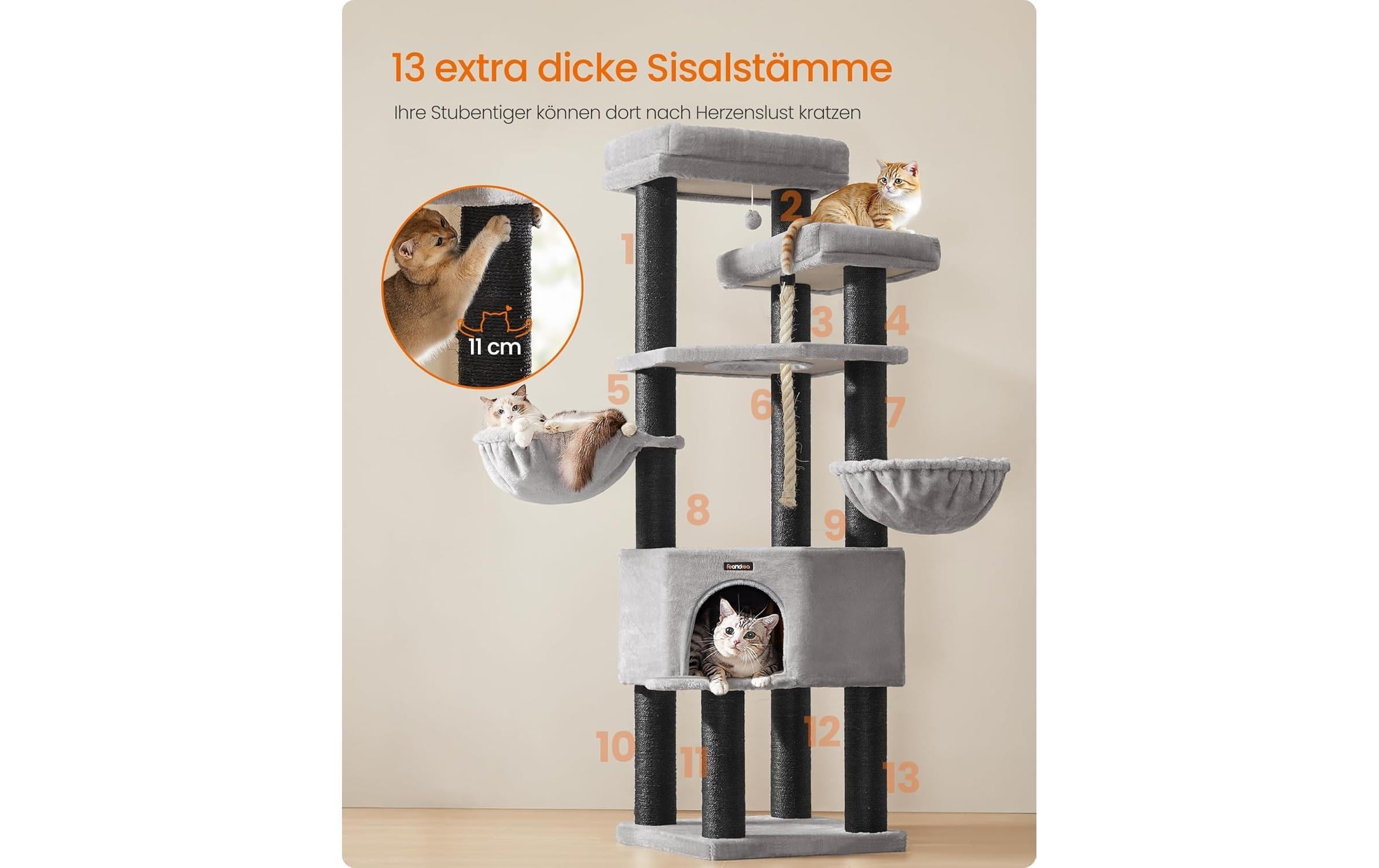 FEANDREA Kratzbaum »Large Multi-Tier Cat Tree 55 x 55 x 195 cm« 195 cm hoch