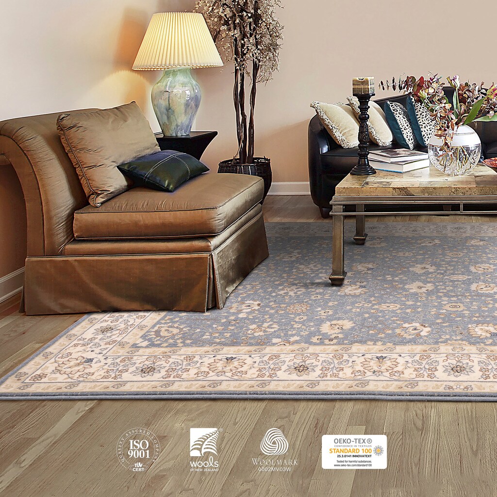 THEKO Wollteppich »Floresti 7015«, rechteckig, 10 mm Höhe, reine Wolle, Orient-Optik, ideal im Wohnzimmer & Schlafzimmer