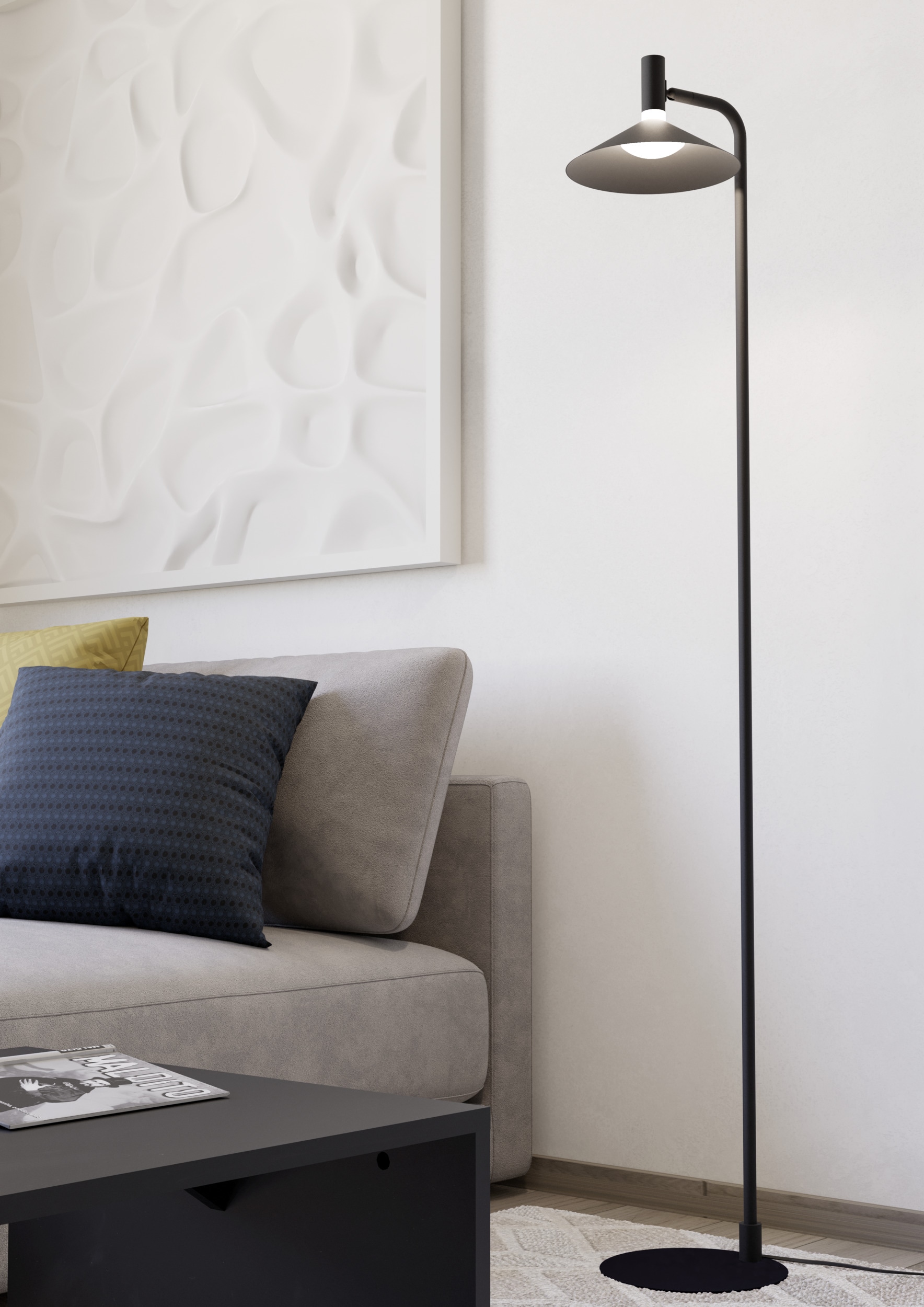 EGLO Stehlampe »CONOMAVILLA-Z Stehlampe - Stahl - LED - 7,5W - IP20« LED-Modul 1 Stk. Kaltweiß | Neutralweiß | RGB | Warmweiß Standleuchte, Leselampe, Wohzimmer, Schlafzimmer, L26 x B22 x H151 cm