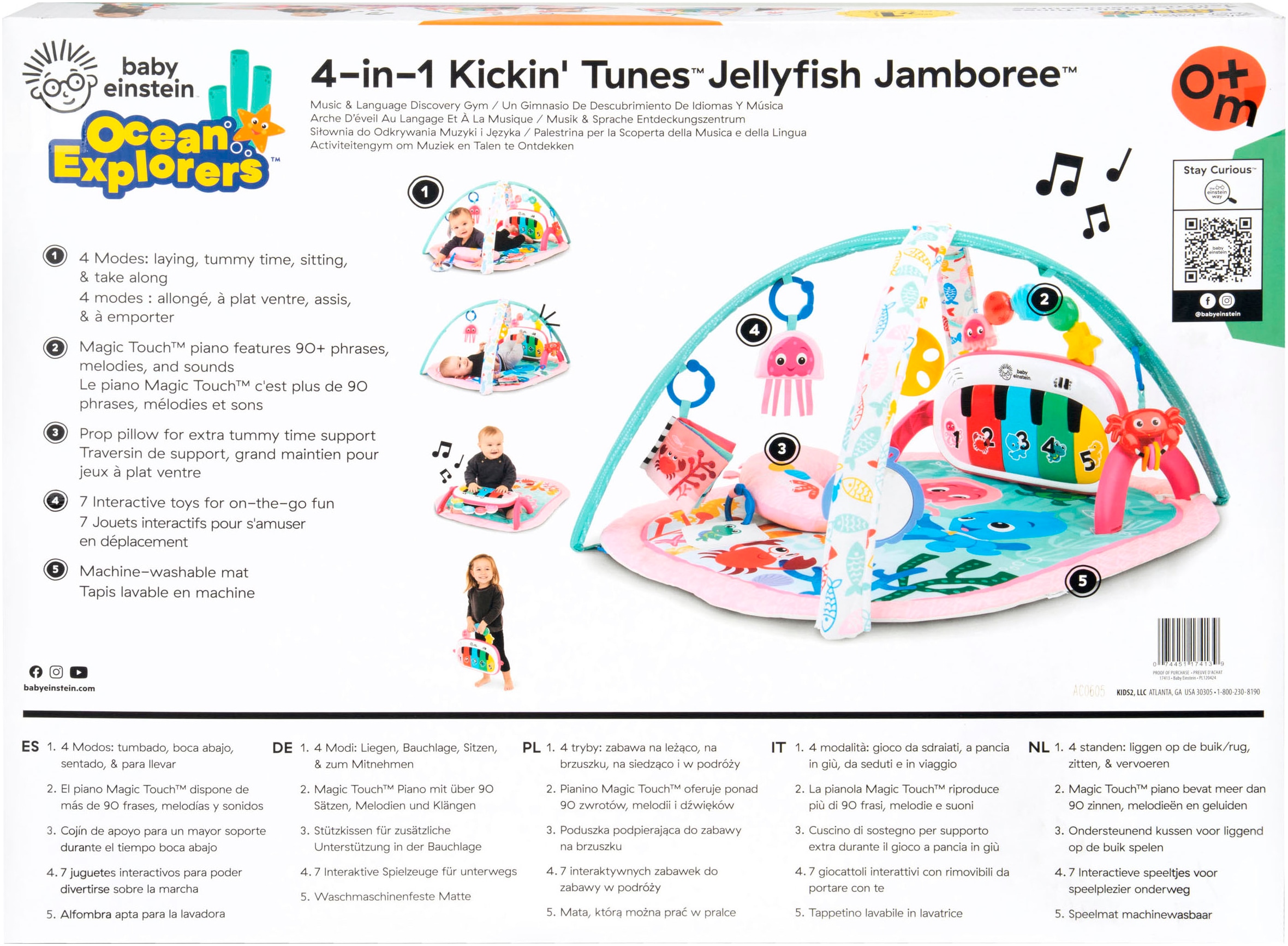 Baby Einstein Spielbogen »4-in-1 Kickin’ Tunes Jellyfish Jamboree Music & Language Discovery Gym«, mit Soundeffekt