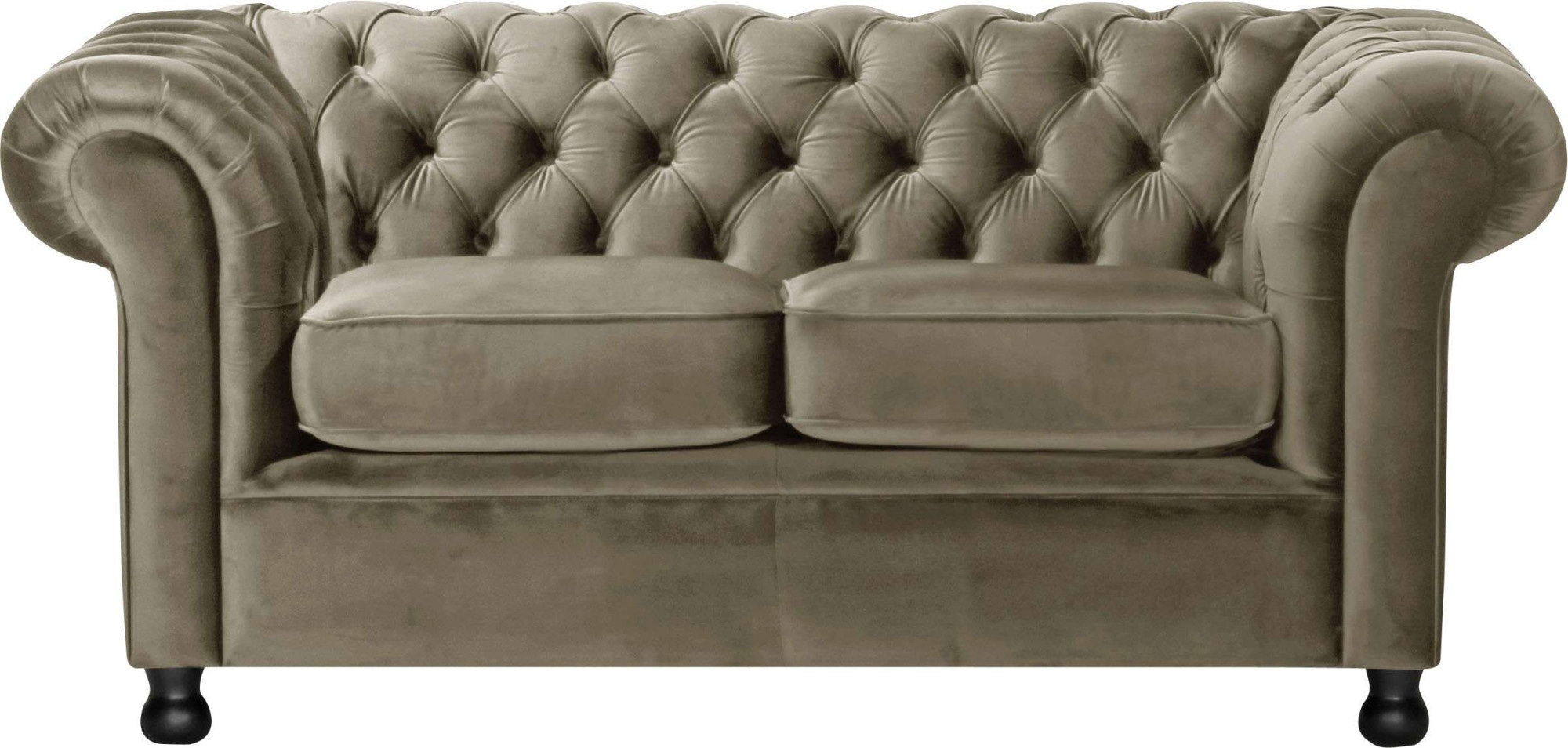 Home affaire 2-Sitzer »BRONNOY Chesterfield Sofa mit aufwendiger Knopfheftung, Breite 152 cm« Sofa mit geschwungenen Armlehnen, Chesterfield-Optik, Glamour