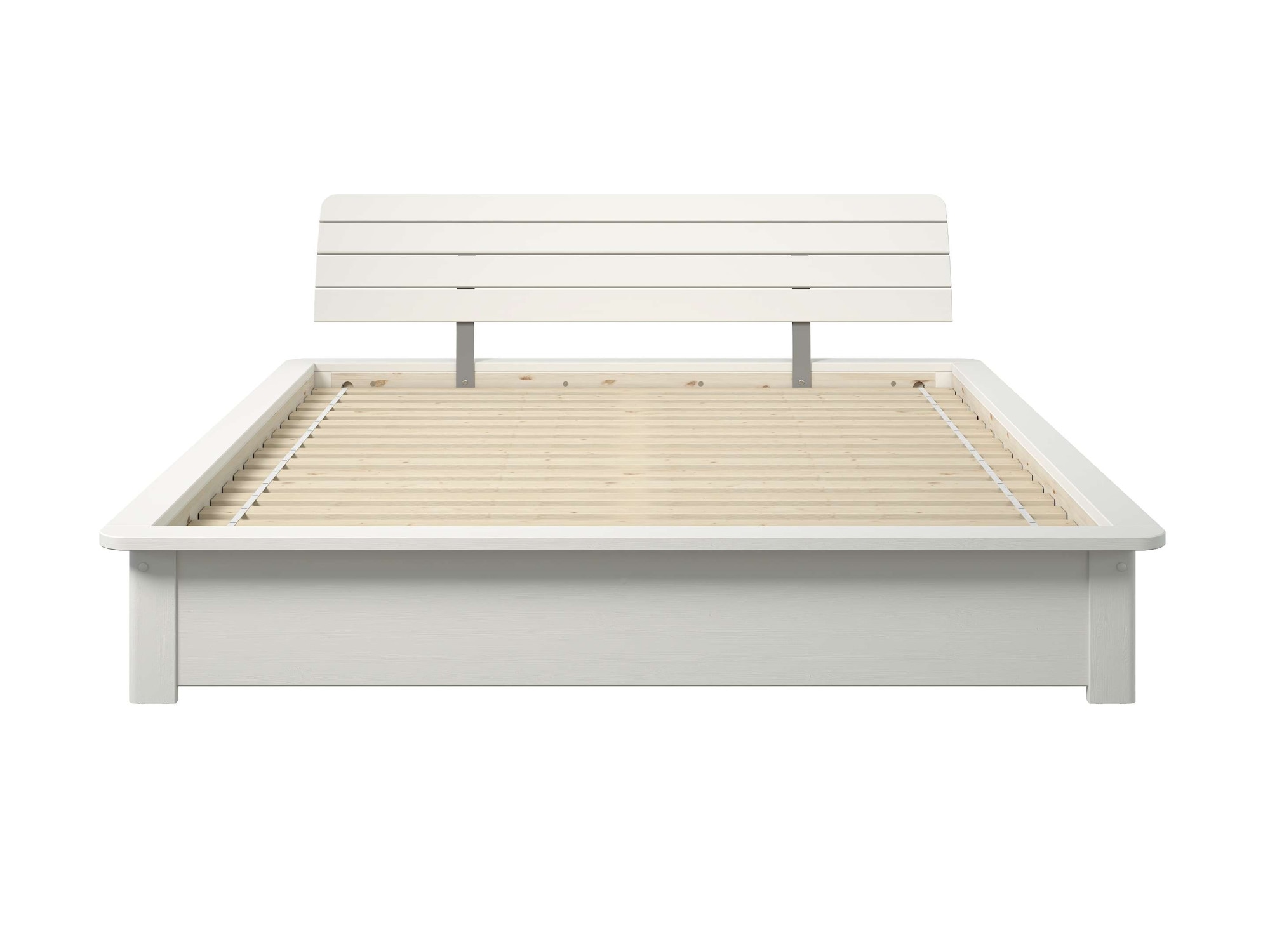 OTTO home Massivholzbett »Antri, Futonbett, ergonomisch geformtes Kopfteil, stilvolles Design« Rahmen zur Ablage von Smartphone, mit Lattenrost, Bettkasten optional