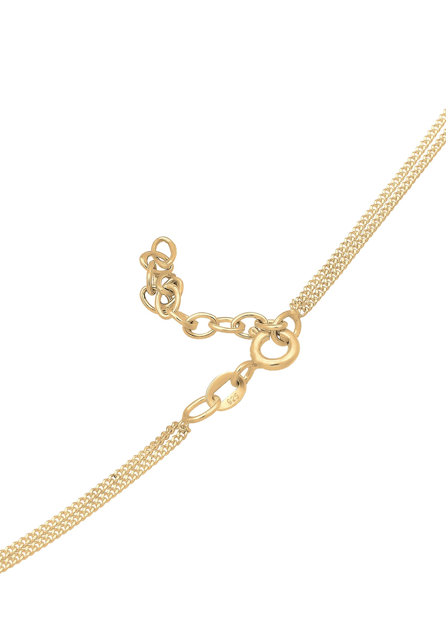 Elli Gliederkette »Layer Halbmond Sonne 925 Sterling Silber vergoldet«