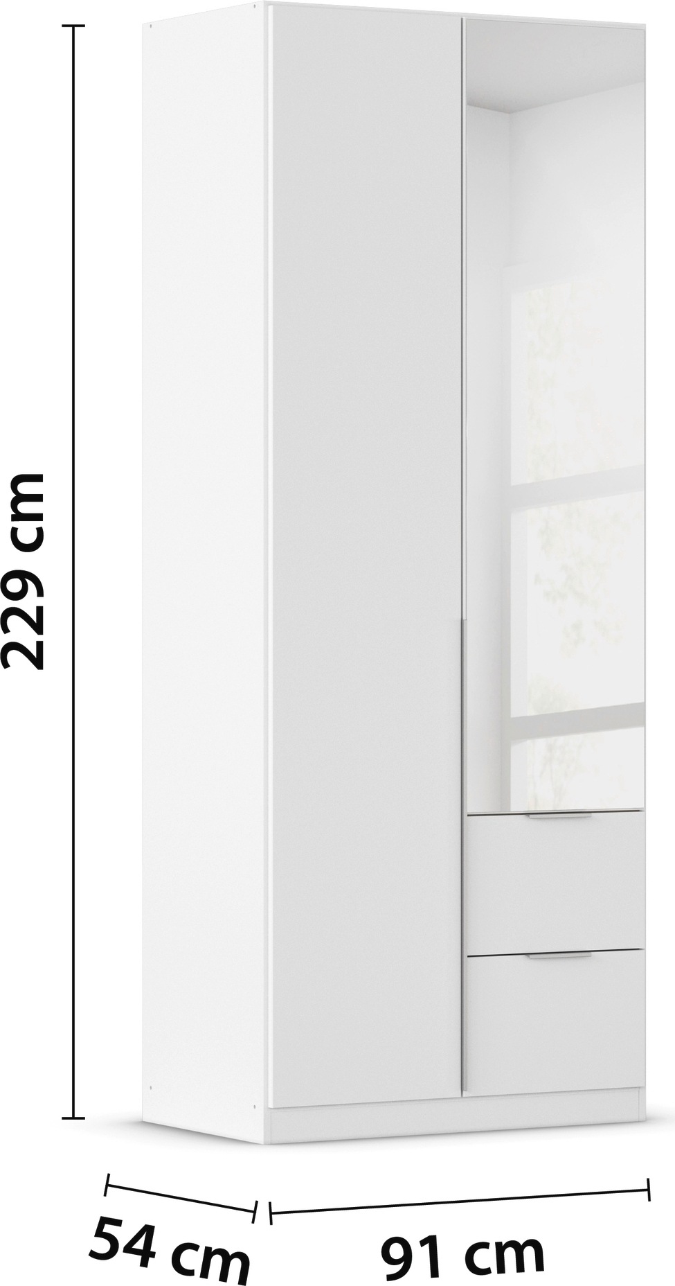 rauch Drehtürenschrank »Kleiderschrank Schrank Garderobe AGORDO mit Dekor- oder Hochglanzfront«, (in zwei Griff-Farben, Breiten 91-360 cm), mit Außenschubkästen, in 7 Breiten und 2 Höhen MADE IN GERMANY