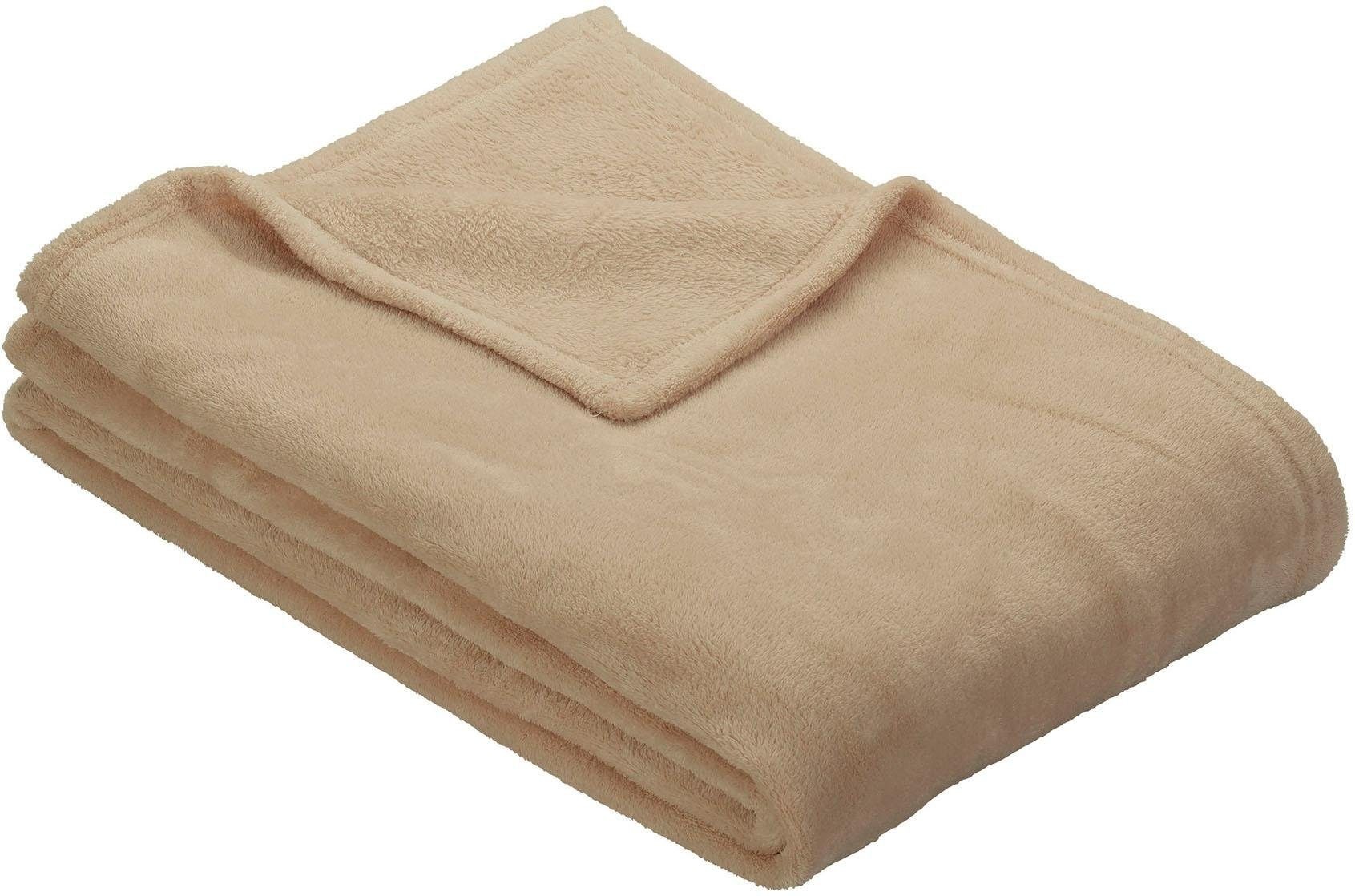 IBENA Wohndecke »Uni Fleecedecke Olbia«, einfarbig schick, Kuscheldecke
