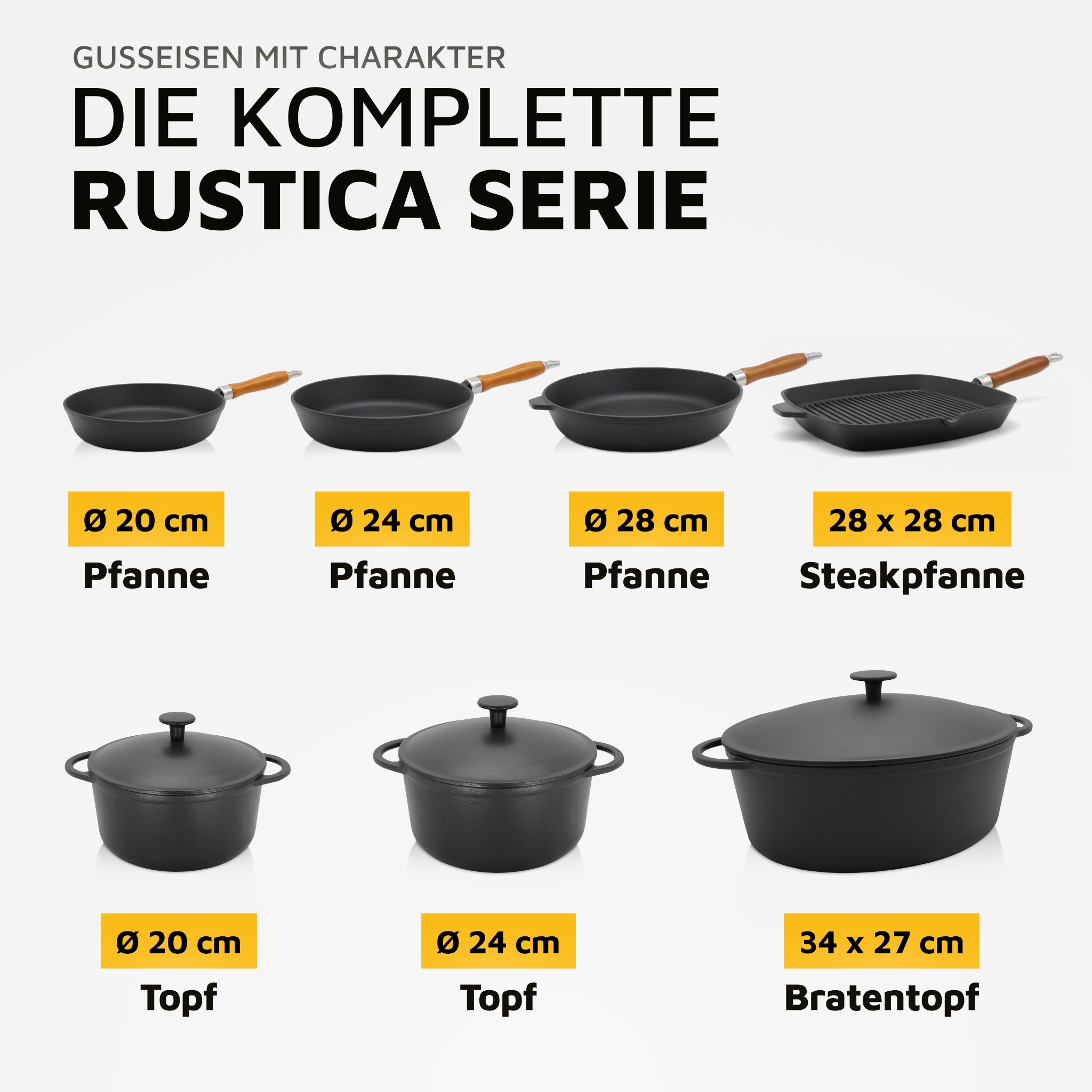 Krüger Bratpfanne »Einsenguss Pfanne RUSTICA« Gusseisen 1 Stk. tlg. für Induktions-Kochfelder geeignet