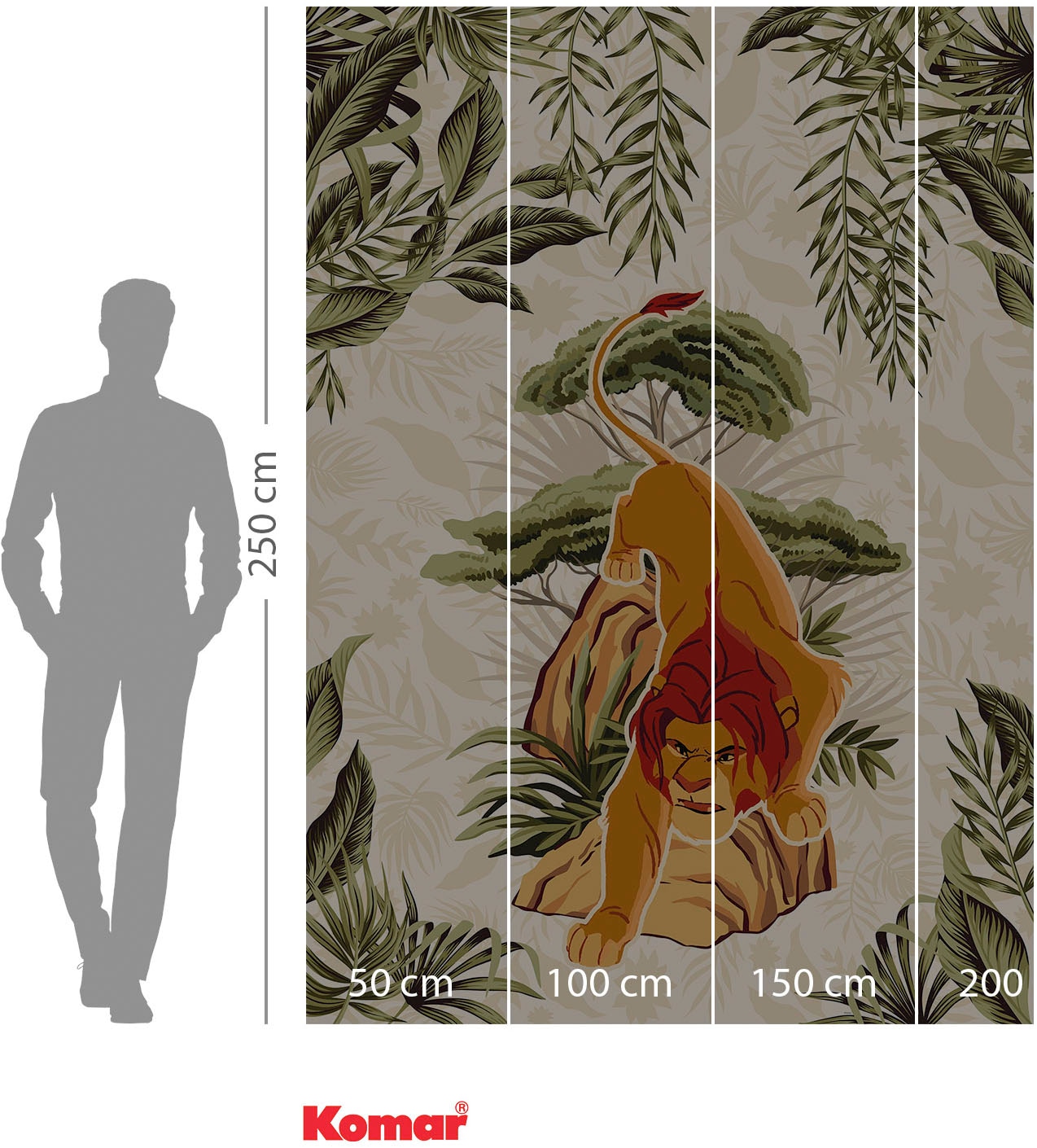 Komar Fototapete »Vlies Fototapete - Lion King Long Live The King - Größe 200 x 280 cm« Comic | bedruckt glatt