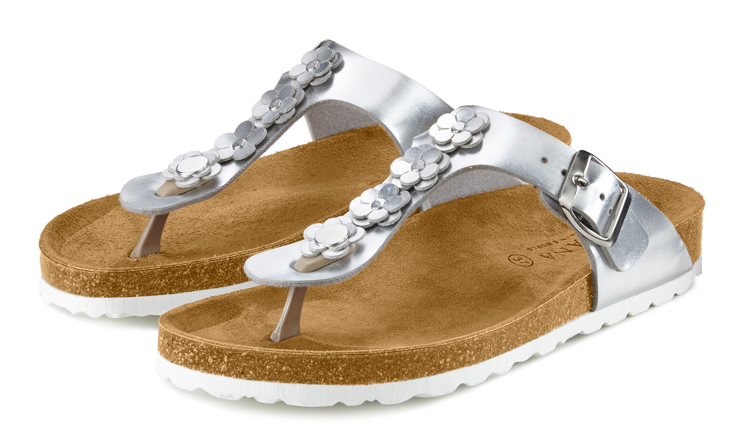LASCANA Zehentrenner »Sandale, Pantolette, offener Schuh, Sommerschuh,«  mit komfortablem Korkfußbett