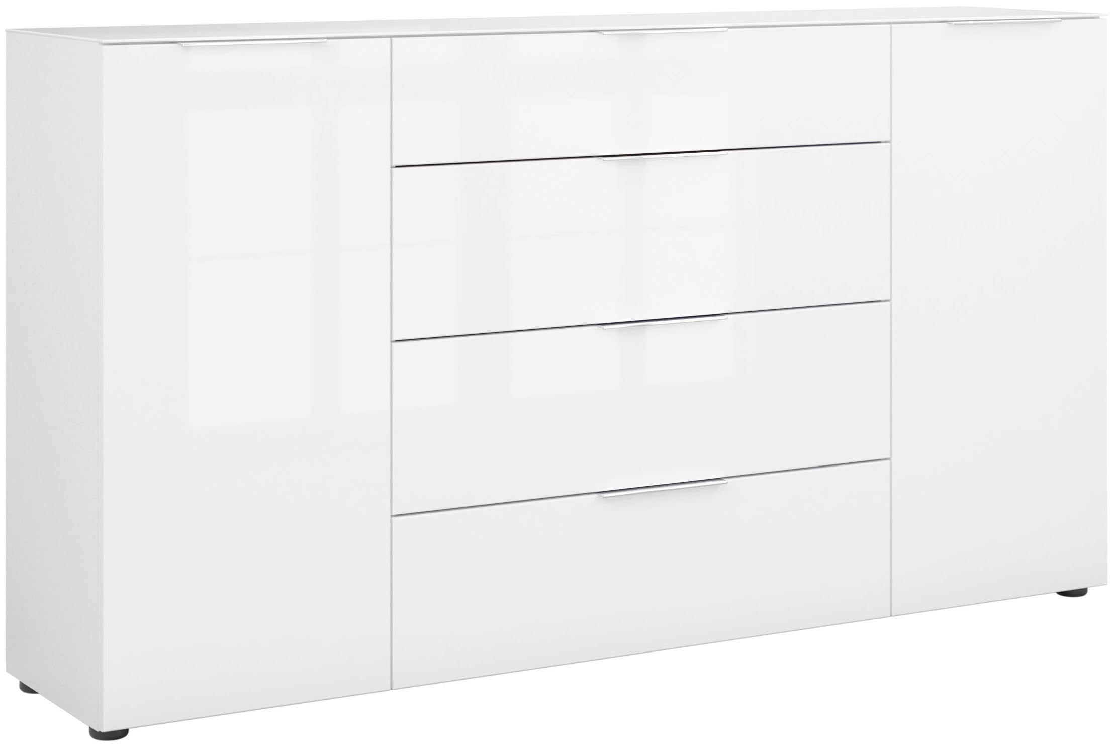 Manjana Möbel Sideboard »Style« mit Glasfronten, mit Metallgriffen, melaminbeschichtet