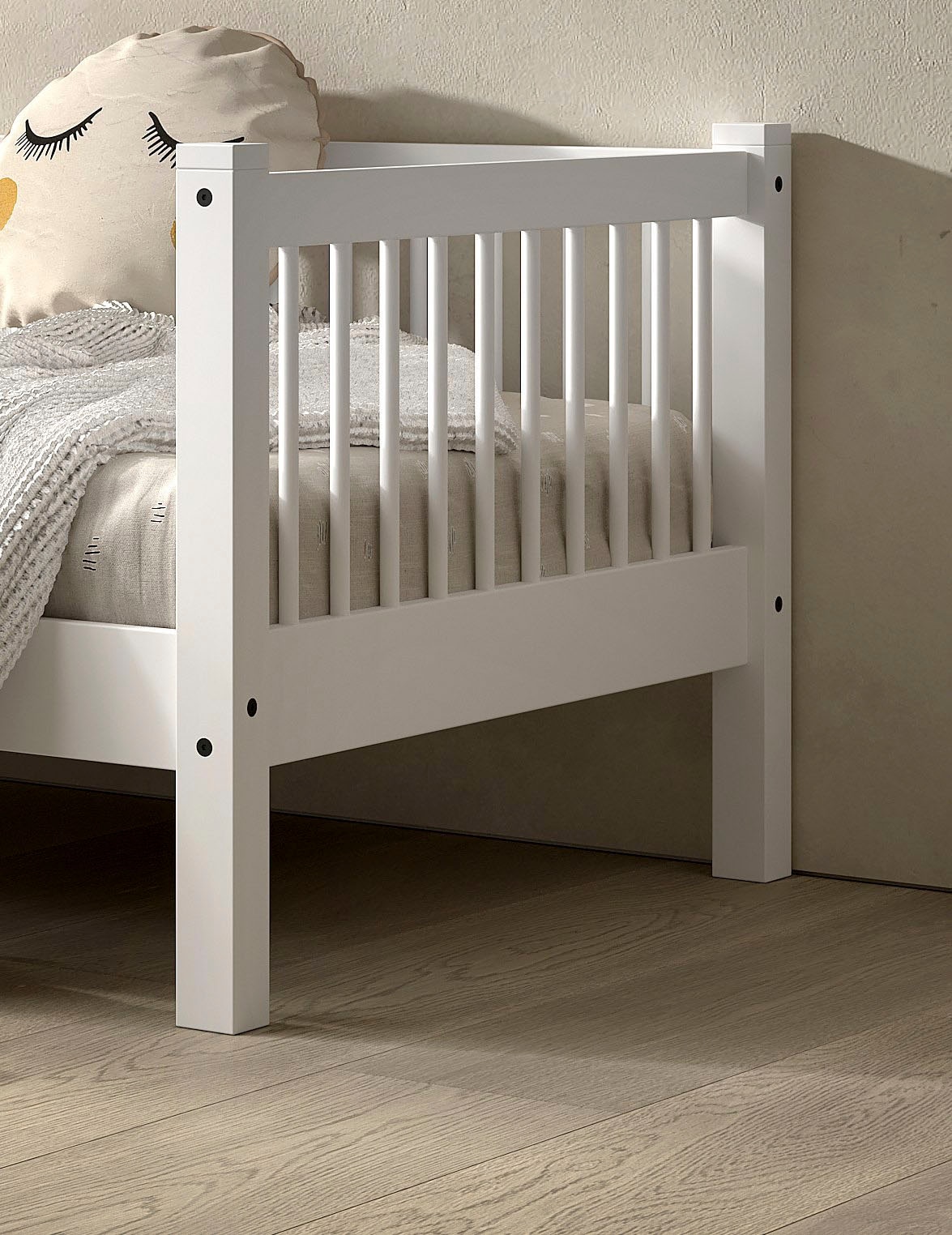 Home affaire Einzelbett, (Made in Europe), mit LF 90x200 cm, wahlweise mit o. ohne Bettschublade, Buche weiß