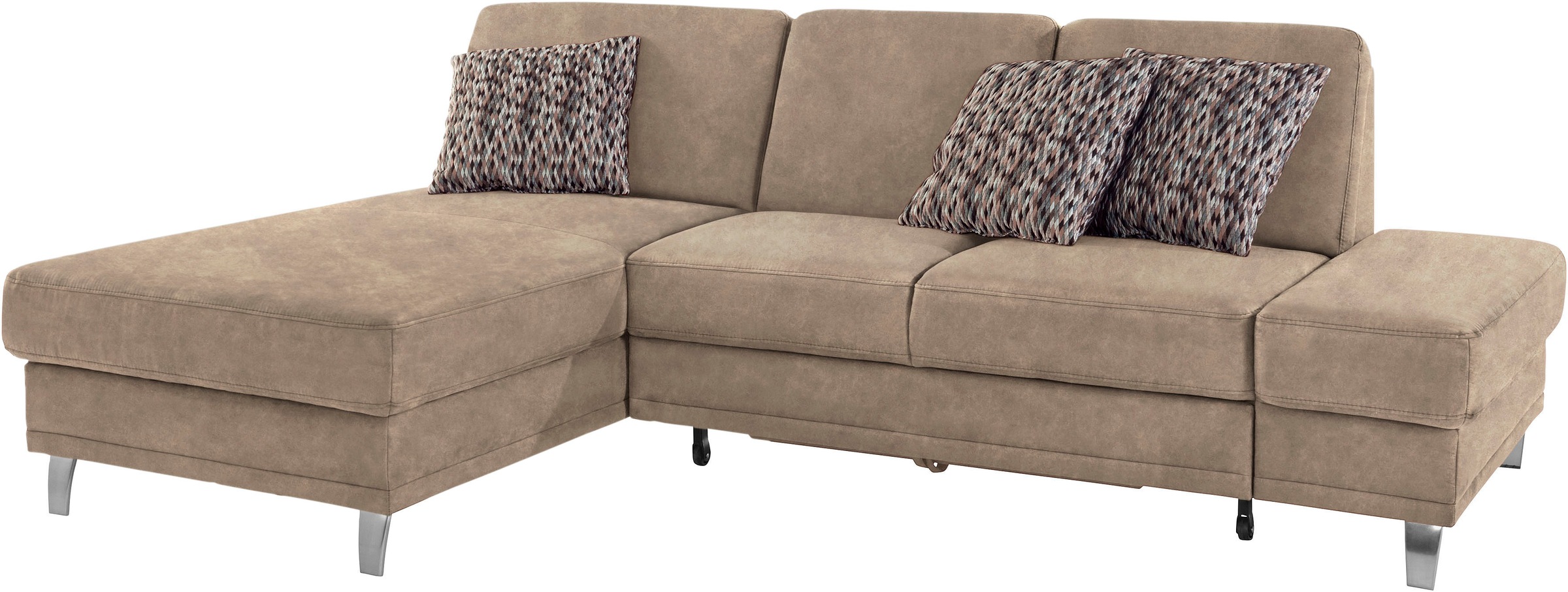 sit&more Ecksofa »Clio L-Form«, wahlweise mit Bettfunktion oder Vorziehsitz und Bettkasten, Federkern
