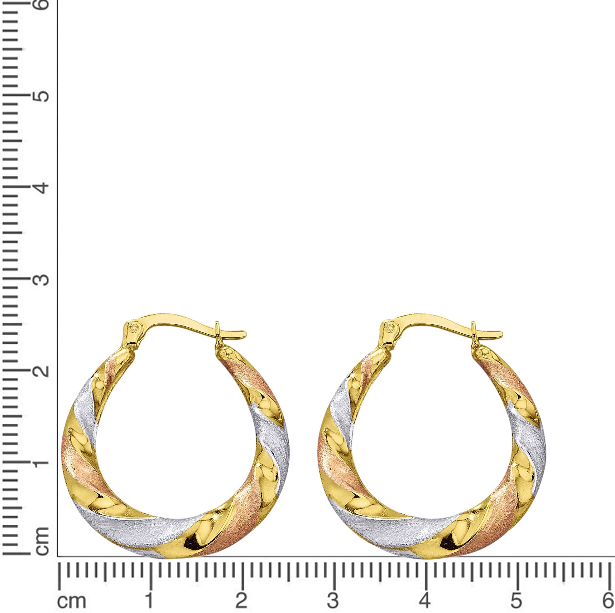 Firetti Paar Creolen »Schmuck Geschenk Gold 375 Ohrschmuck Ohrringe Tricolor«